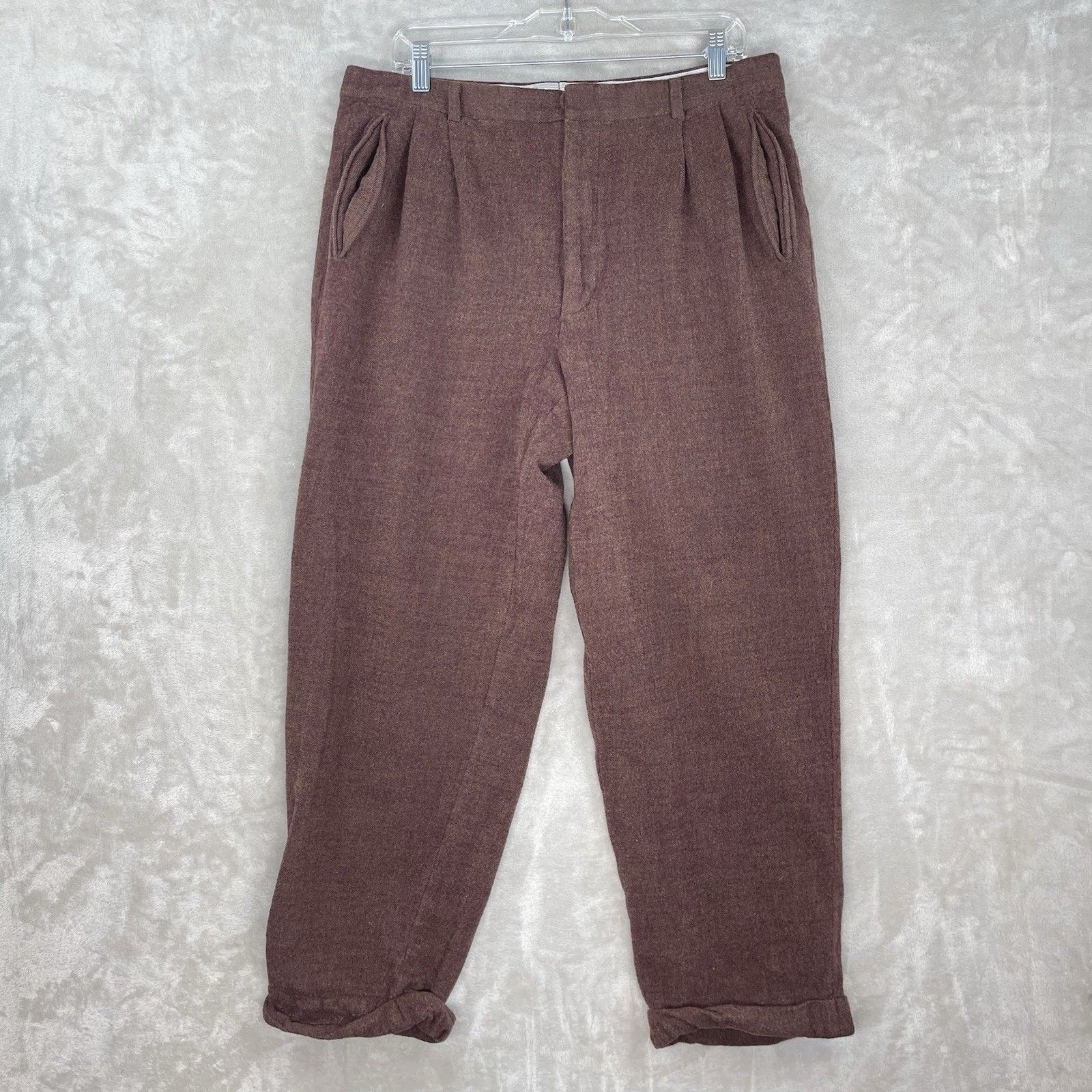 Zanella Zanella Platinum Duncan Burgandy Wool Dress Pants Italy Size US 36 / EU 52 - 1 Thumbnail