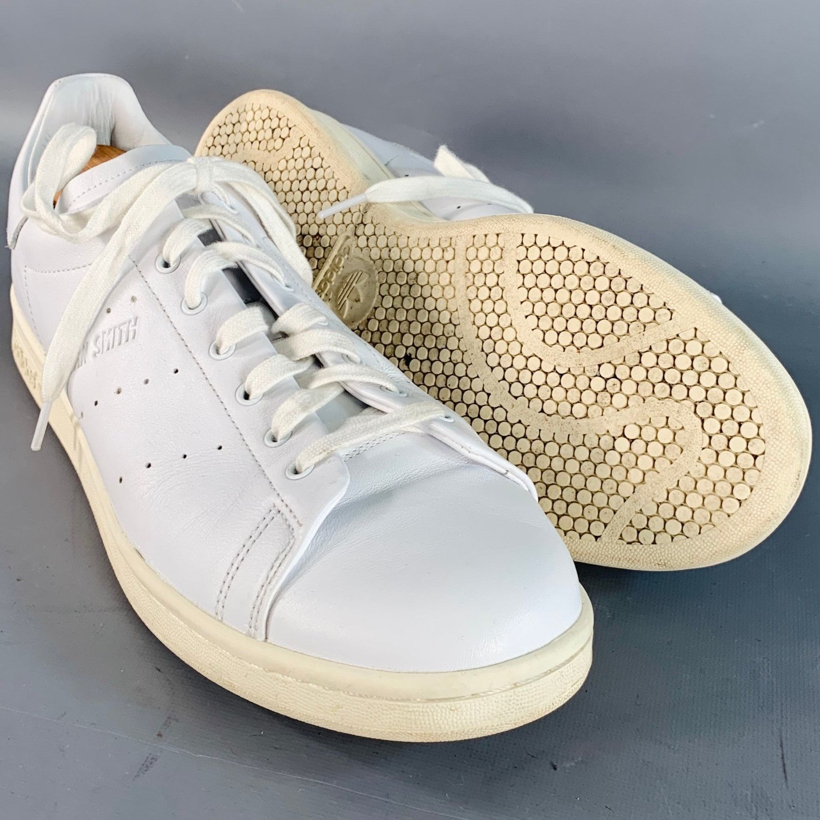 Adidas Size 13 White Leather Low Top Lace-Up Sneakers Size US 13 / EU 46 - 5 Thumbnail