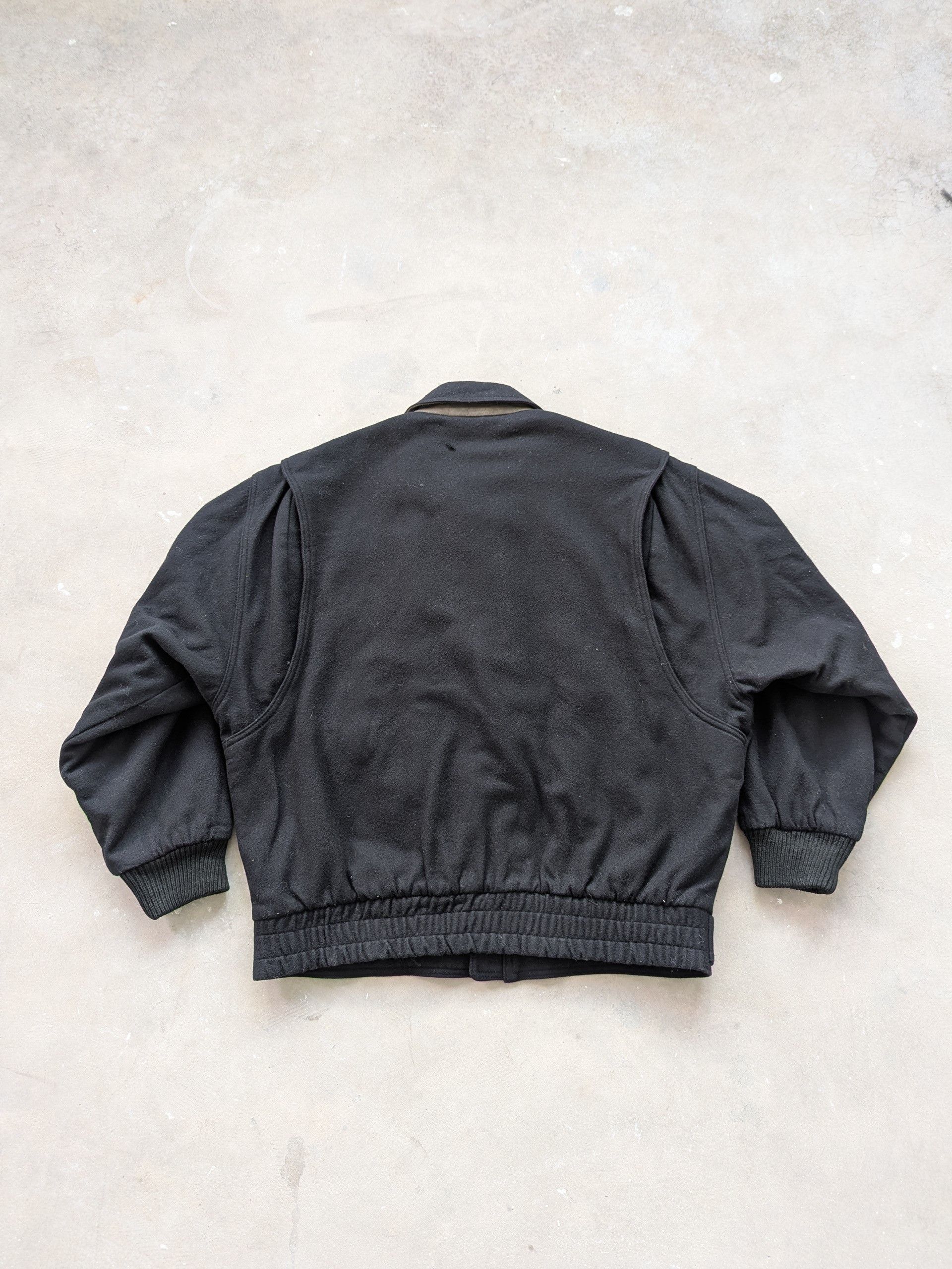 Japanese Brand Vintage Wool Bomber Jacket Plain Black Size US M / EU 48-50 / 2 - 11 Thumbnail