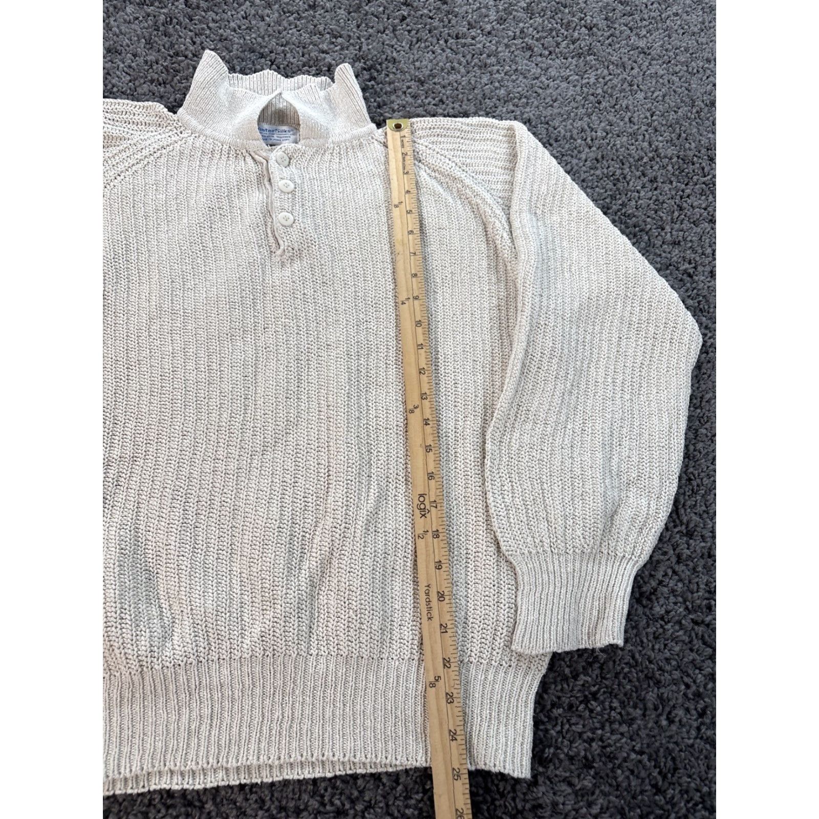 Vintage VINTAGE Winter Silk Sweater Womens XL Silk Ivory Knit Chunky 80s 90s Size XL / US 12-14 / IT 48-50 - 2 Thumbnail