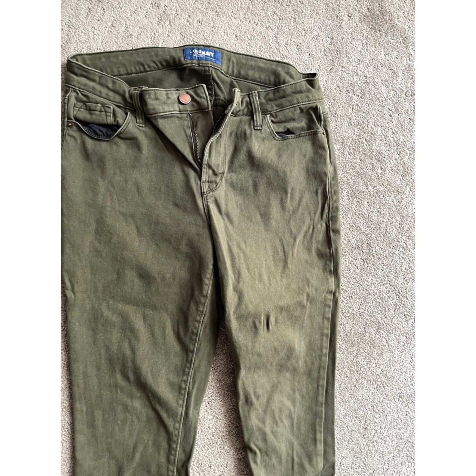 Old Navy Old Navy Jeans Womens Size 8P Mid Rise Rockstar Skinny Green Denim Cotton Spandex Slim Petites 26.5 in Inseam Jeans Size 30" / US 8 / IT 44 - 2 Thumbnail