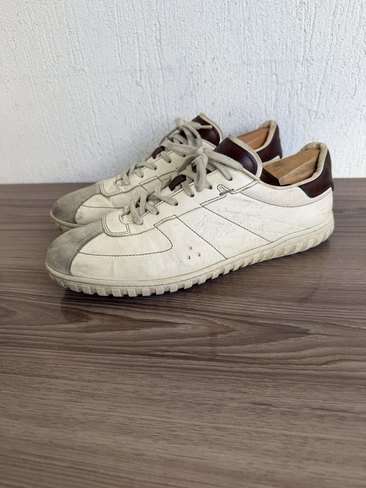 Berluti Eden scritto leather trainers Size US 9.5 / EU 42-43 - 2 Thumbnail