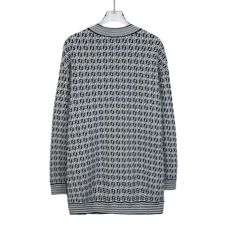 Fendi Fendi Black and White Logo Knit Cardigan Size US S / EU 44-46 / 1 - 2 Thumbnail