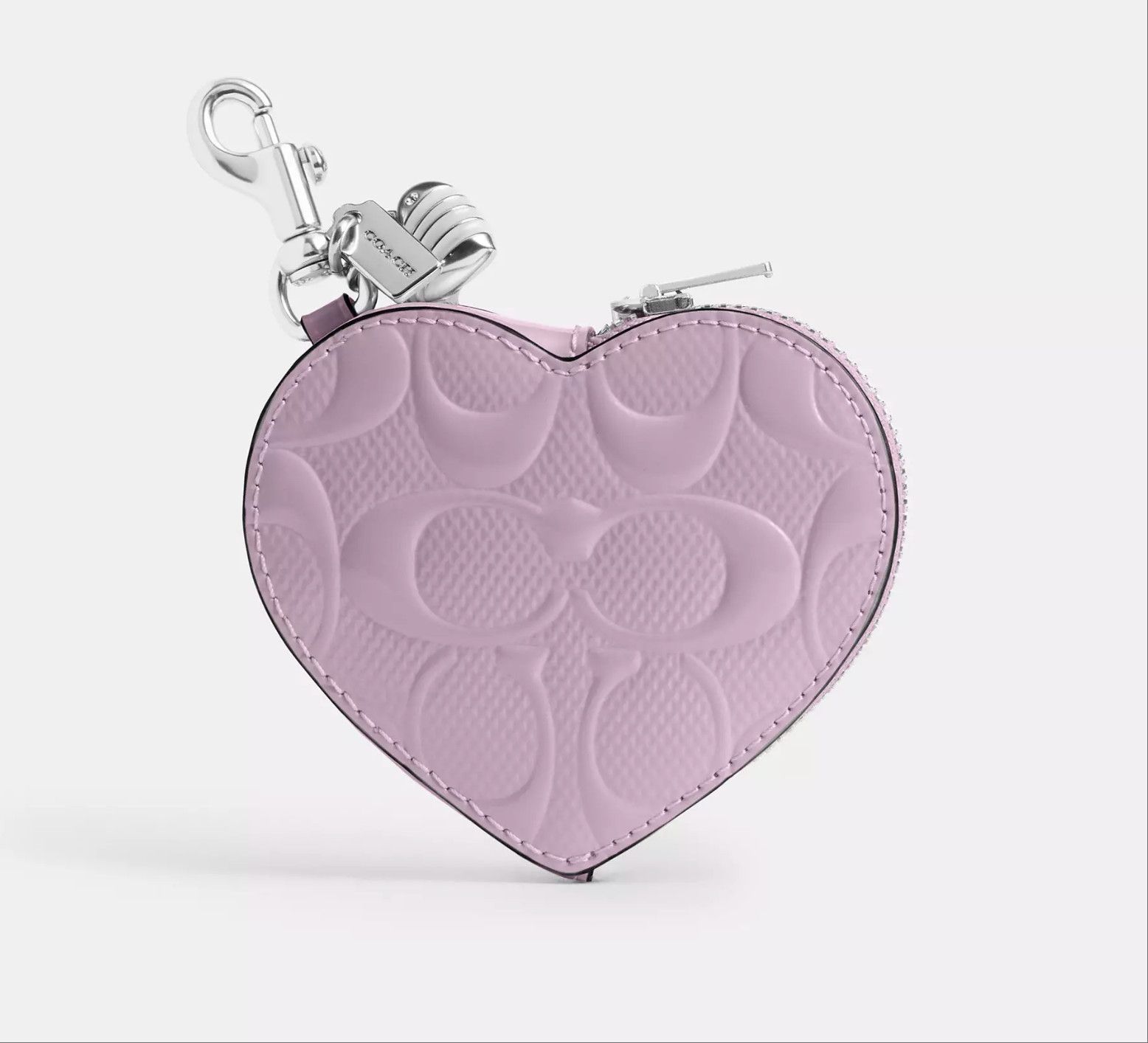 Coach Heart Bag Charm In Signature Leather With Heart Charm CDD04 Size ONE SIZE - 1 Thumbnail