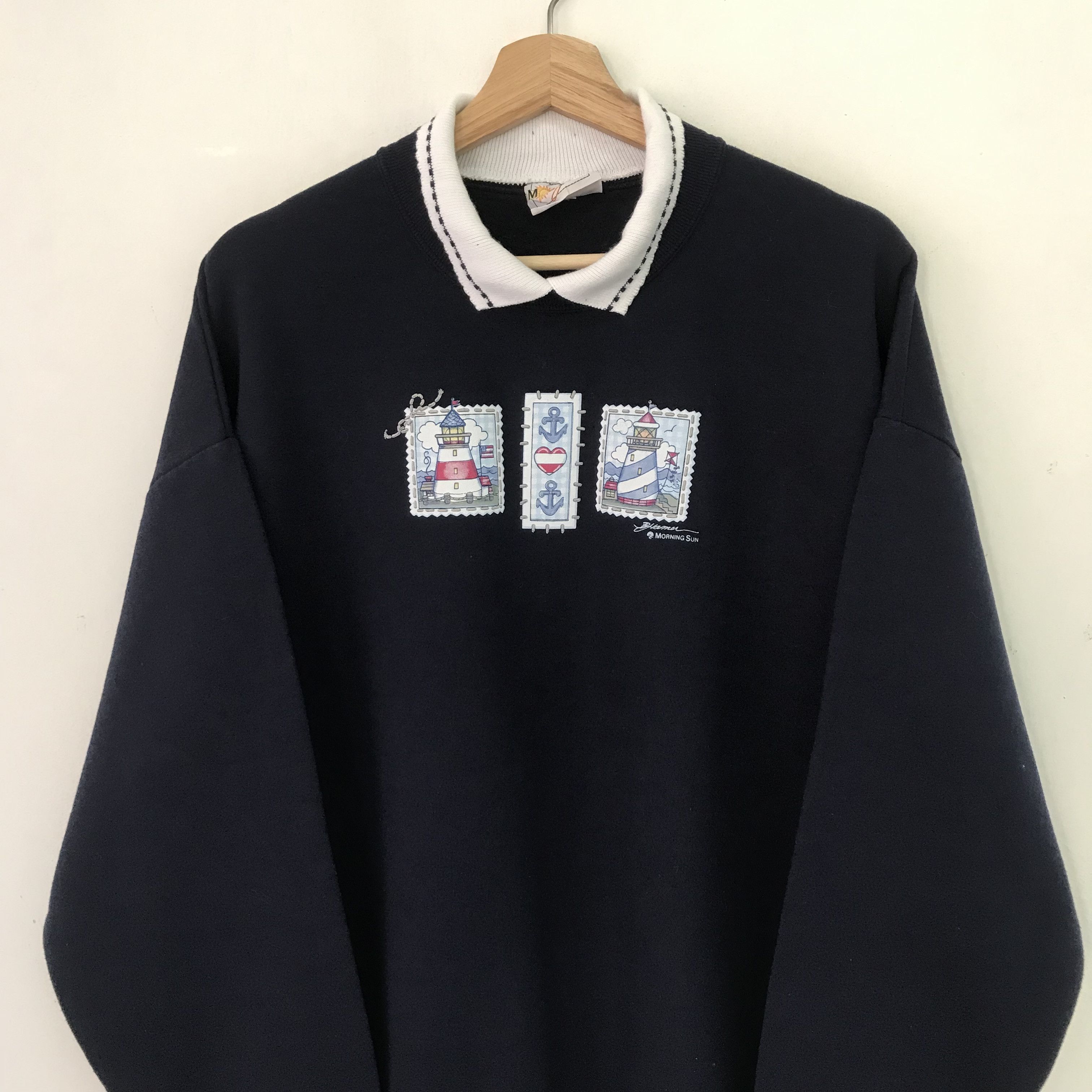 Vintage Vintage Morning Sun Blue Sweatshirt - 205 Size US L / EU 52-54 / 3 - 3 Thumbnail