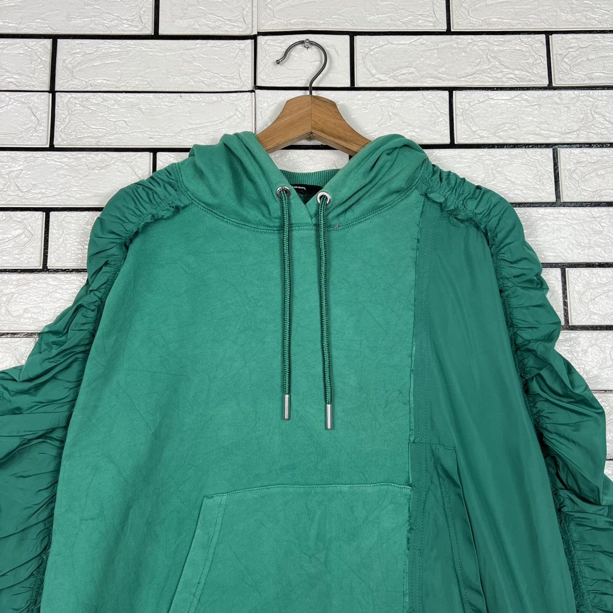 Diesel DIESEL Green Oversized Ruched Sleeve Hoodie #4260-C194 Size XS / US 0-2 / IT 36-38 - 10 Thumbnail