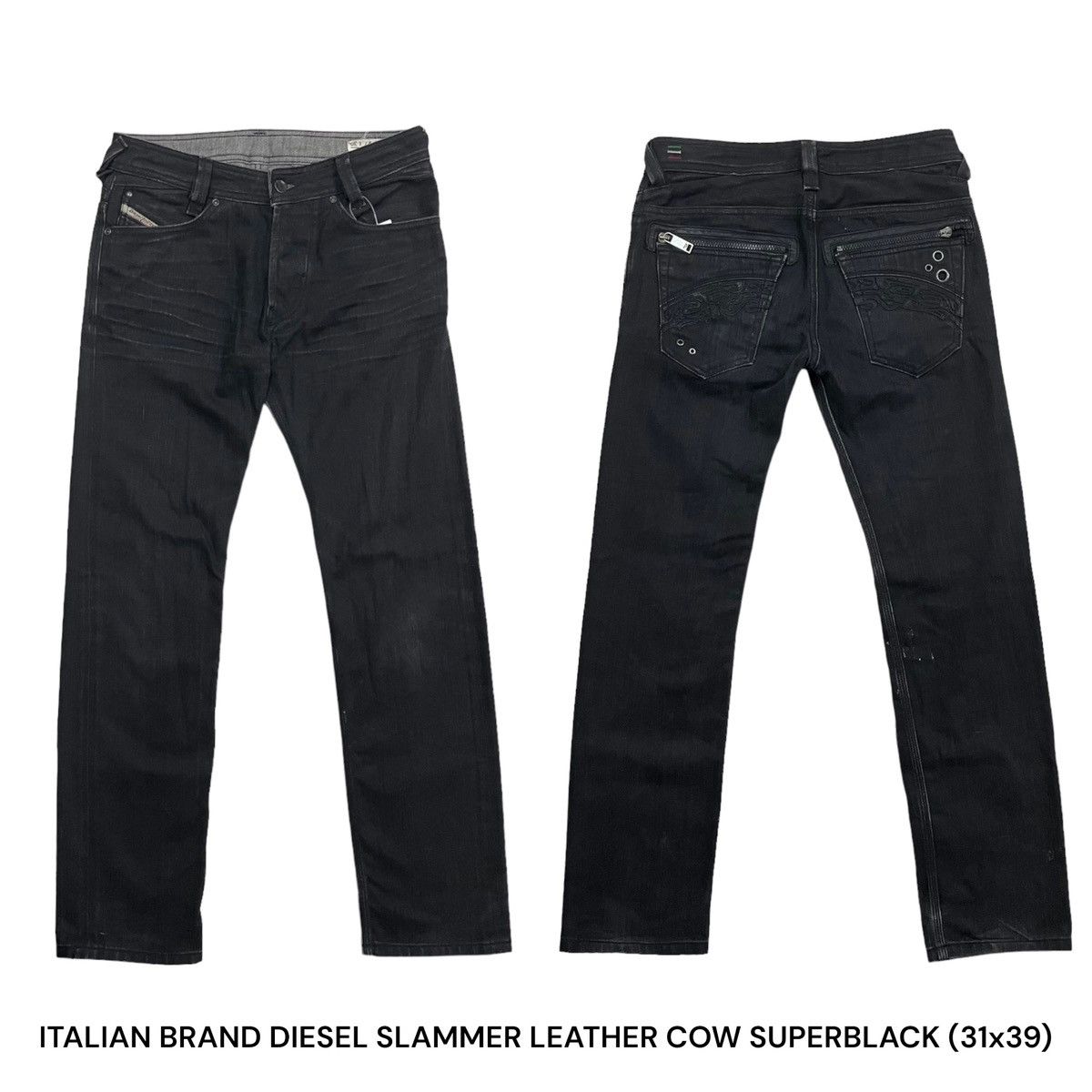If Six Was Nine Rare Diesel Slammer Made in Italy by Cow Leather Size US 31 - 1 Thumbnail