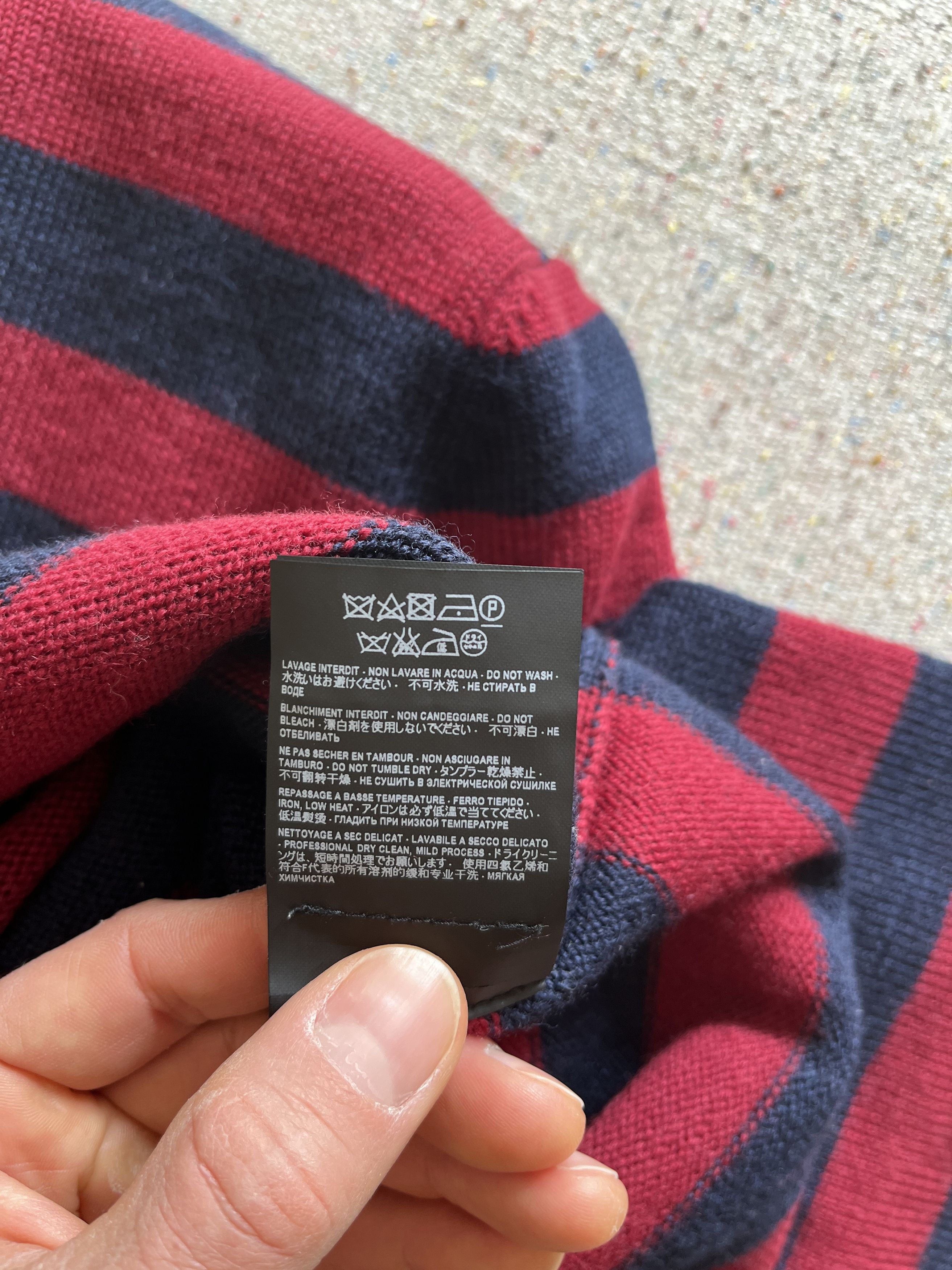 Saint Laurent Paris Saint Laurent Paris Red Navy Striped Sweater Size US M / EU 48-50 / 2 - 6 Thumbnail