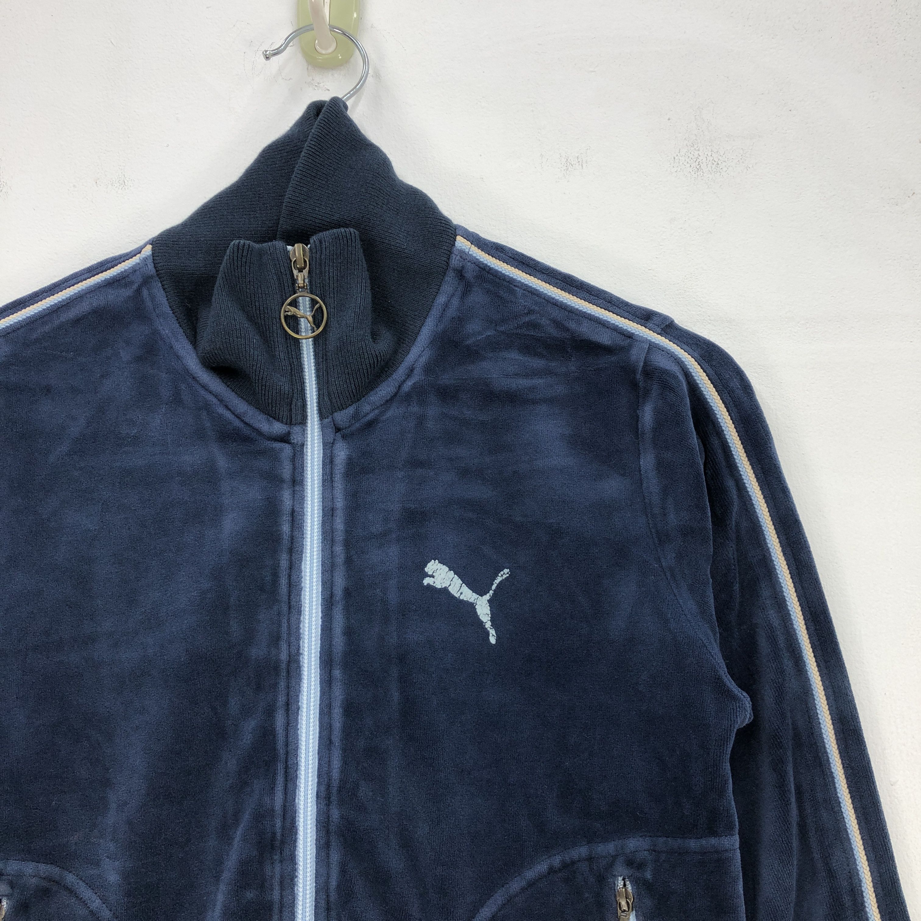 Puma × Vintage Vintage Puma Zipper Sweater Puma Track Top Velvet Sweatshirt Size S / US 4 / IT 40 - 3 Thumbnail