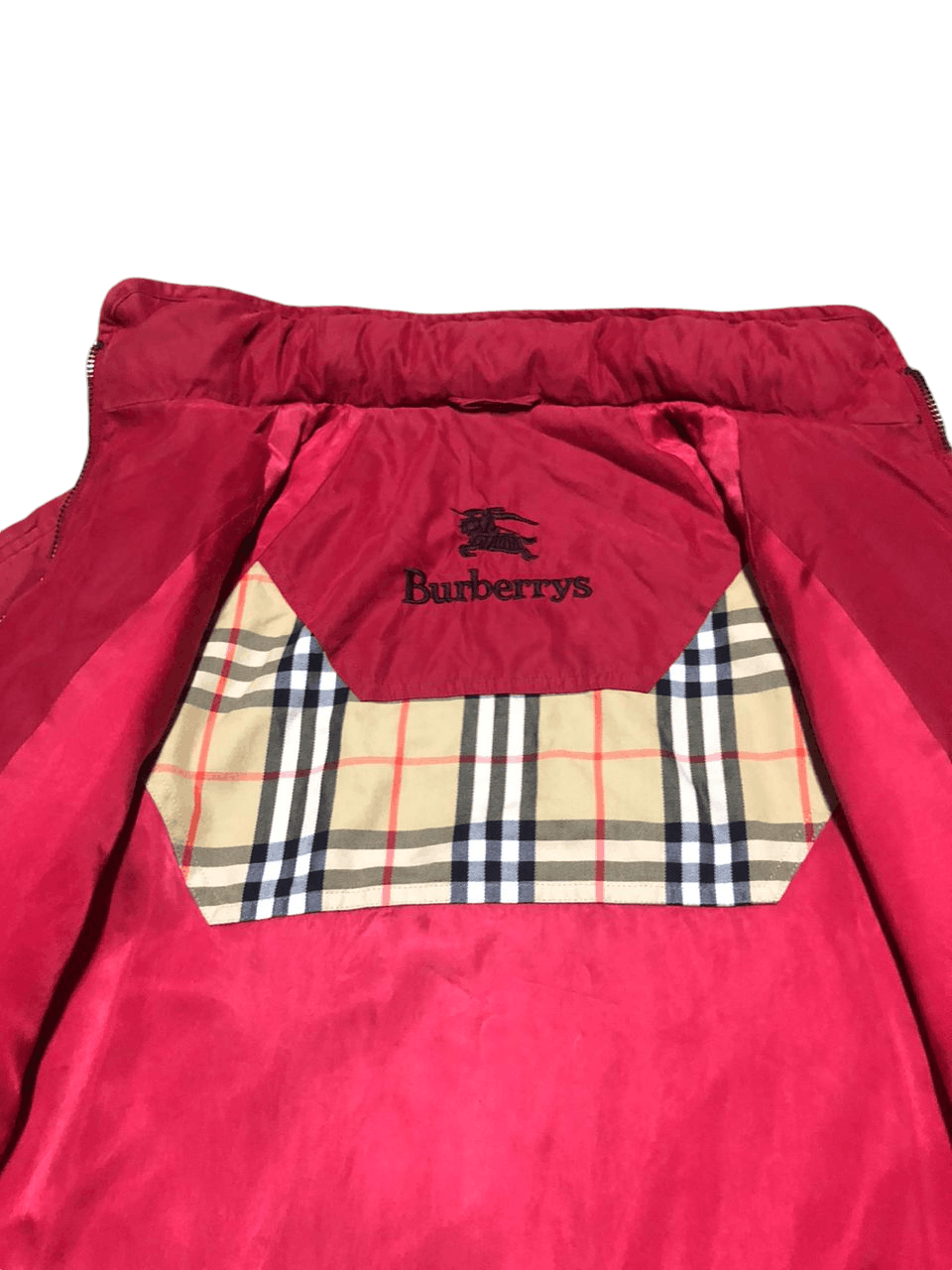 Burberry Vintage Burberrys Red Velvet Embroidered B Down Trench Coat Size US M / EU 48-50 / 2 - 19 Thumbnail