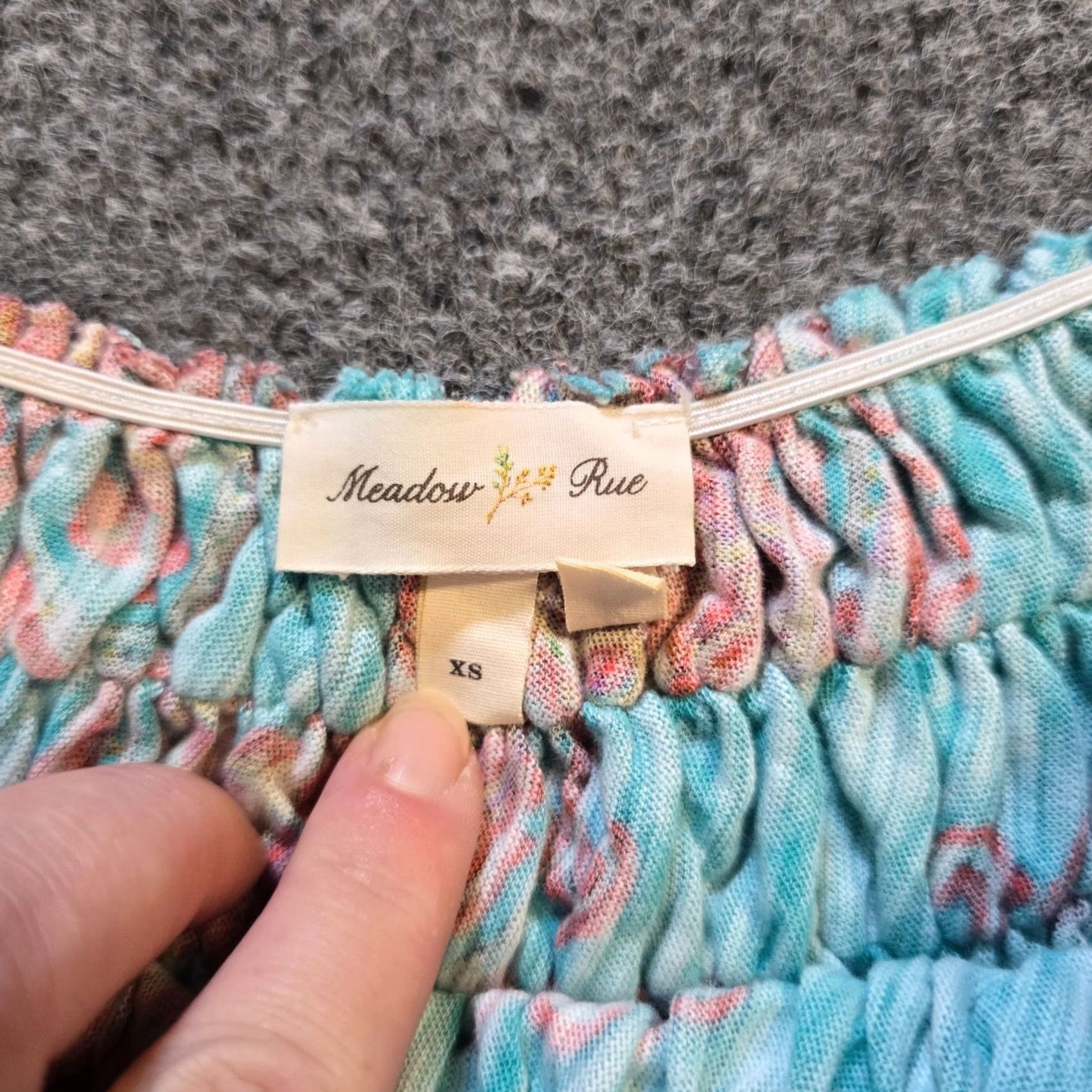 Vintage Meadow Rue Anthropologie Top Womens XS Green Ruched Neckline Boho Causal Shirt Blouse Knit Cotton Sleeveless Round Neck Casual Womens Size XS / US 0-2 / IT 36-38 - 3 Thumbnail