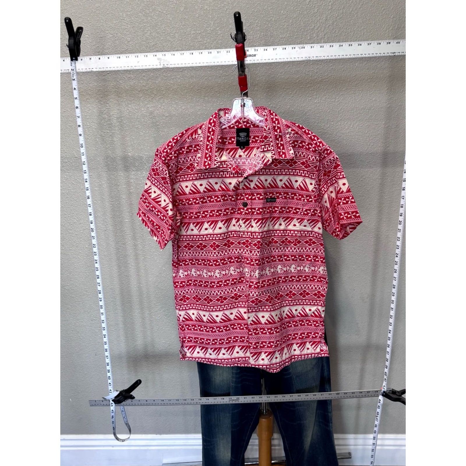 Vintage Tanaoa Samoa Bold Red Tribal BUTTON UP SHIRT XL Size US XL / EU 56 / 4 - 2 Thumbnail