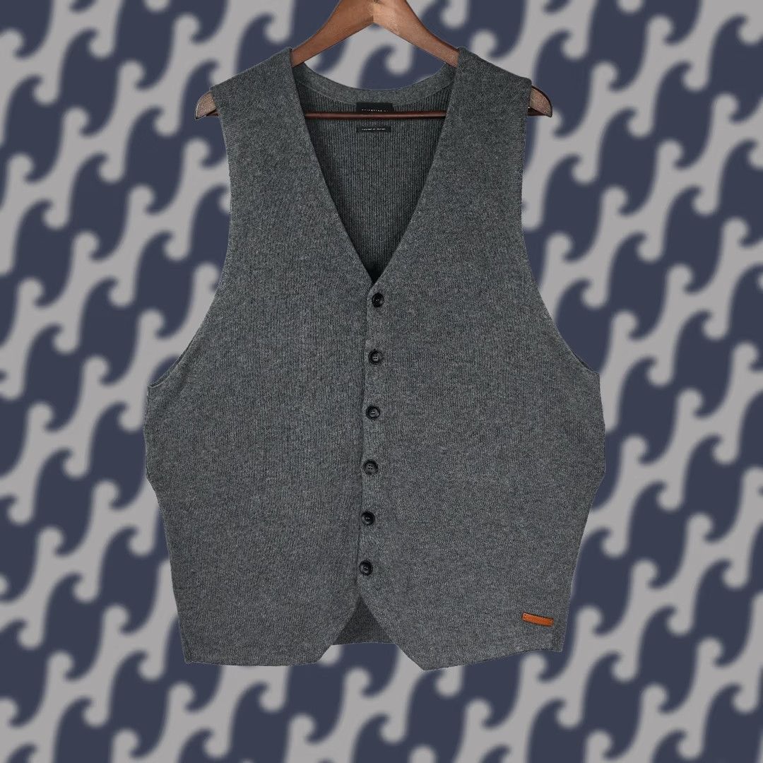 Vintage BALDESSARINI Vest Men's 58 Gray Wool Knit Cashmere Blend V-Neck Casual Size 58 Size US XXL / EU 58 / 5 - 1 Thumbnail