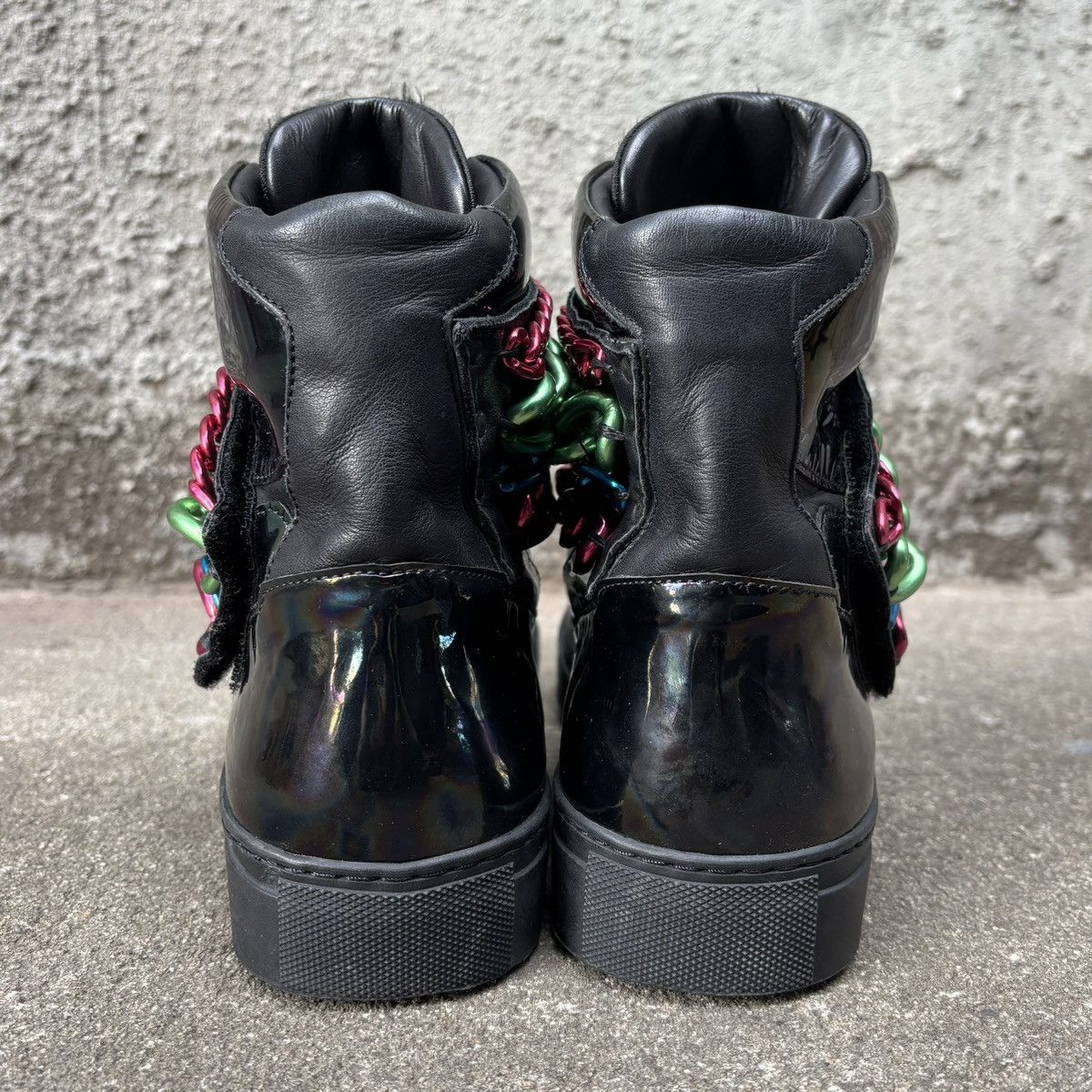 Raf Simons Raf Simons Black Holographic Tricolor Chained Velcro Sneaker Size US 7 / EU 40 - 4 Thumbnail