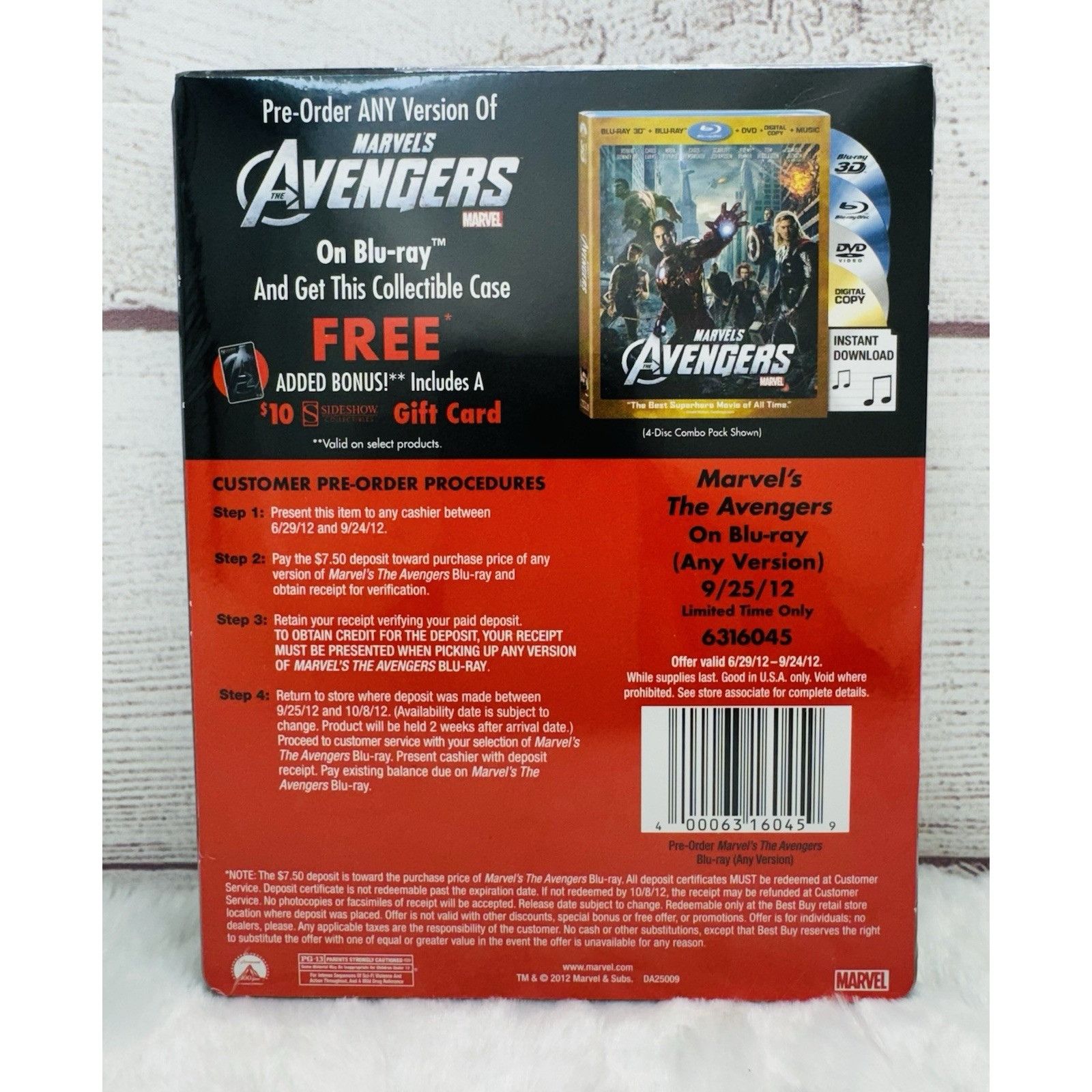 Marvel Comics Marvel The Avengers Best Buy Exclusive Blu-Ray Collectable S Size ONE SIZE - 2 Thumbnail