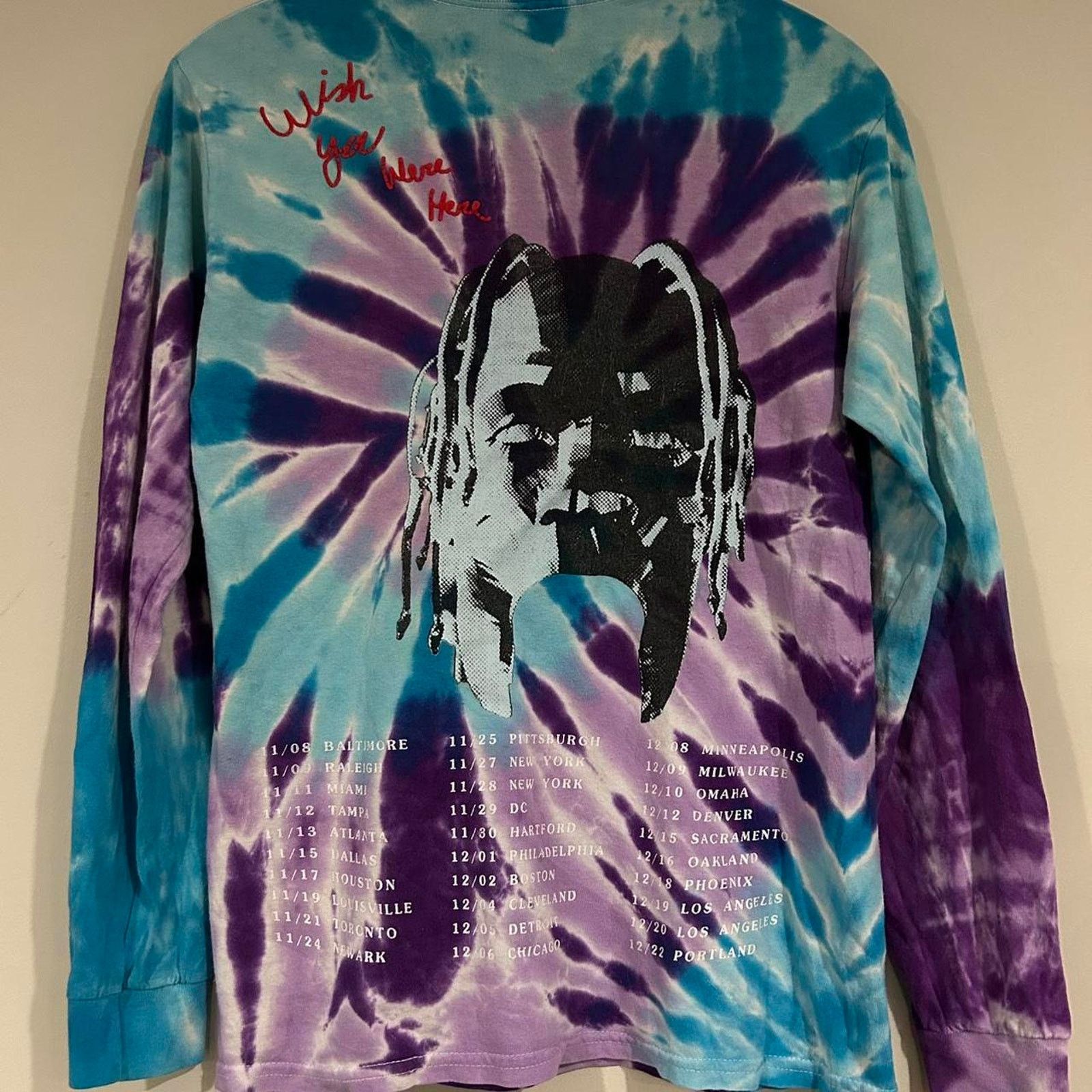 Travis Scott Travis Scott Astroworld Wish You Were Here Tie Dye Shirt Size US S / EU 44-46 / 1 - 4 Thumbnail