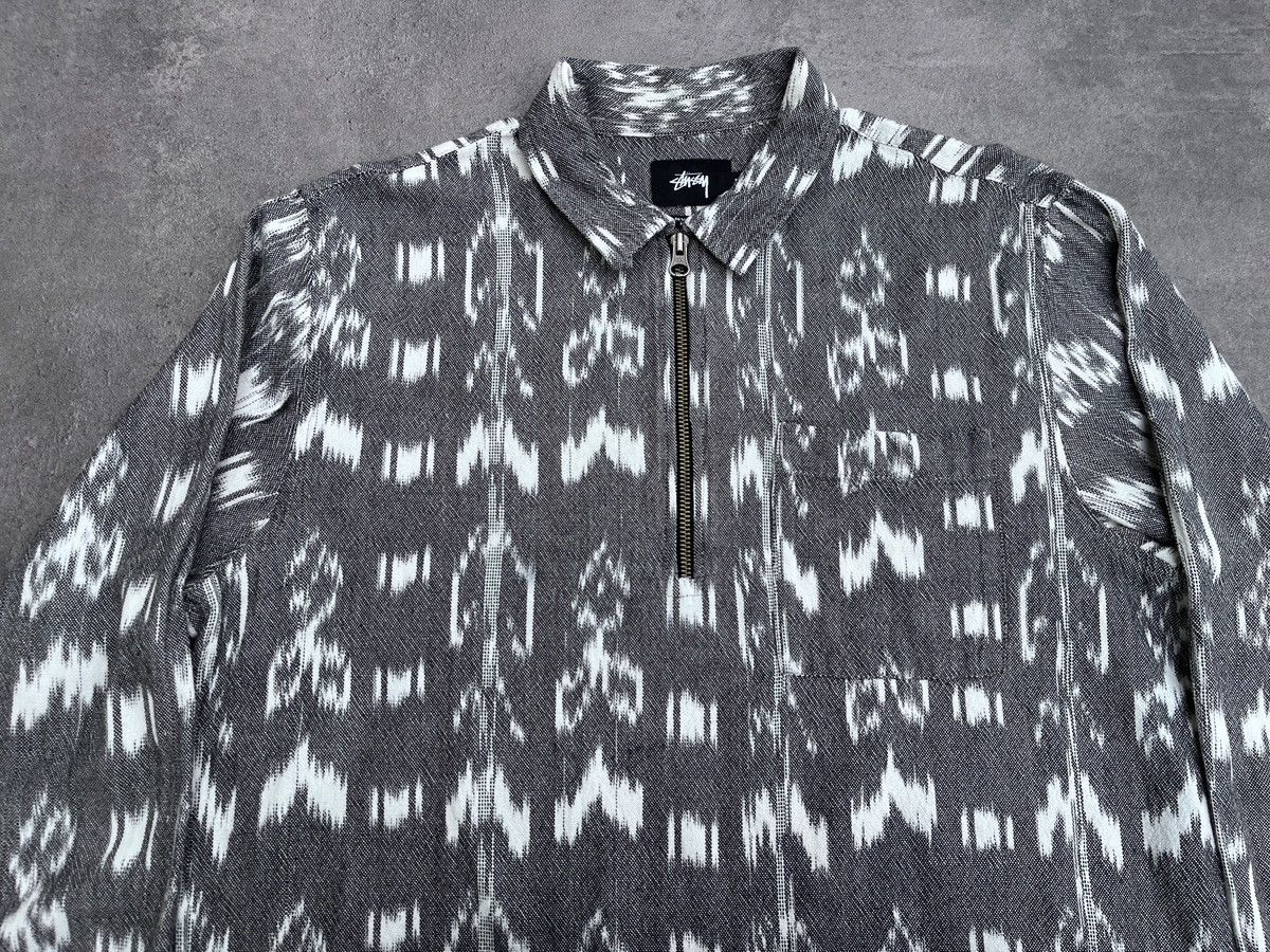 Stussy × Vintage Vintage STUSSY 1/2 Zip Aztec Ethnic Shirt Cotton Size US M / EU 48-50 / 2 - 3 Thumbnail