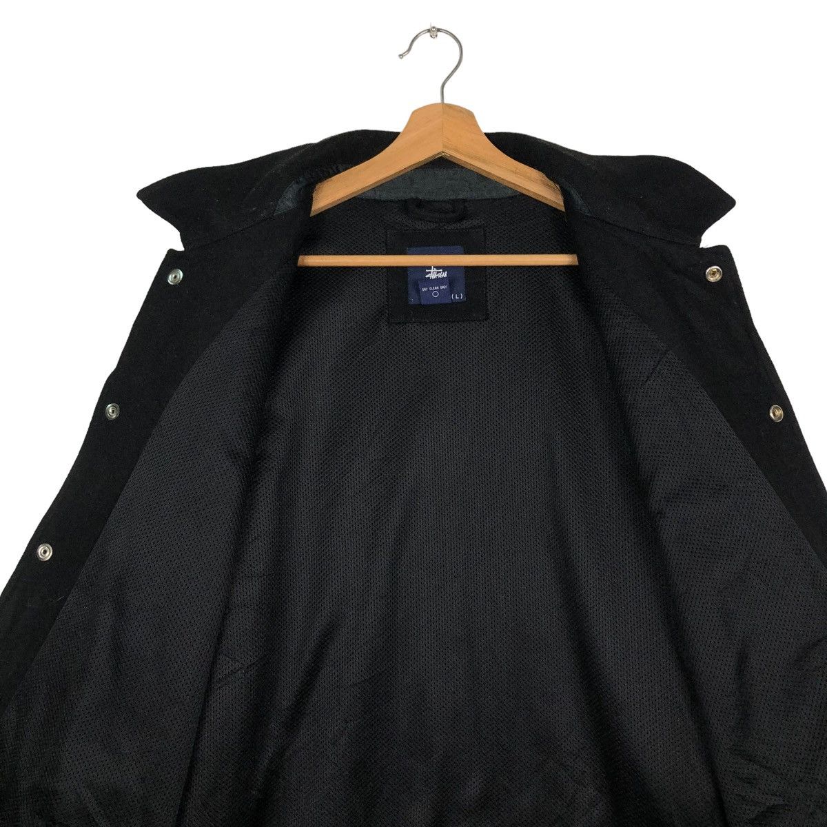 Stussy 🔥VINTAGE STUSSY WOOL JACKET BIKER RICH BLACK Size US L / EU 52-54 / 3 - 14 Thumbnail