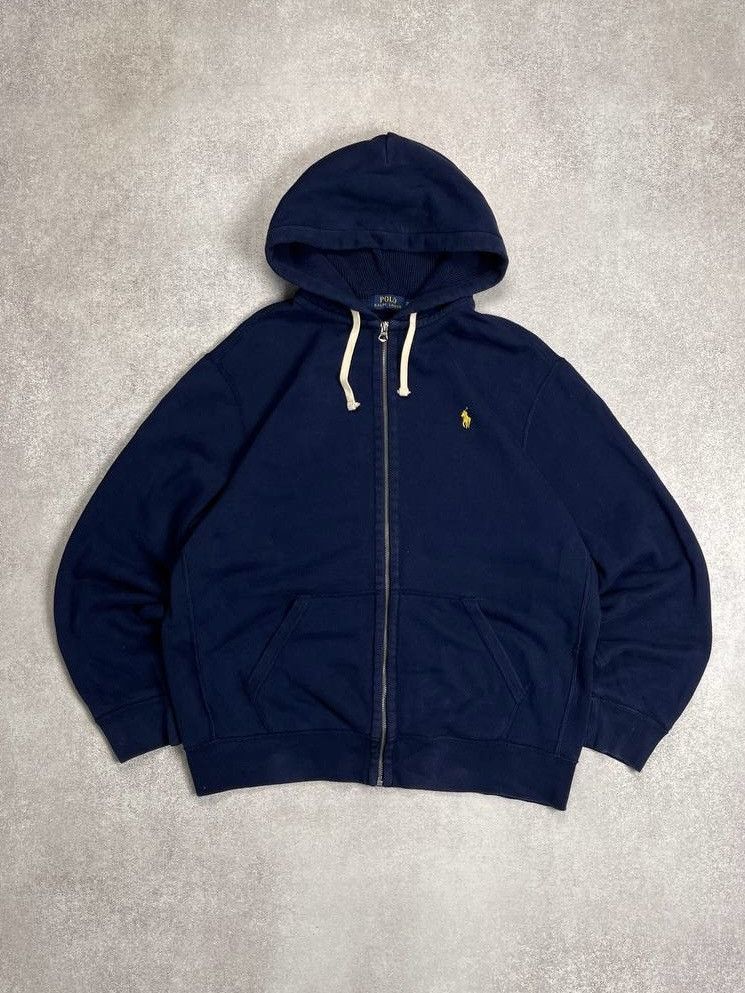 Vintage Polo Ralph Lauren Boxy Zip Hoodie Y2K XL Rap