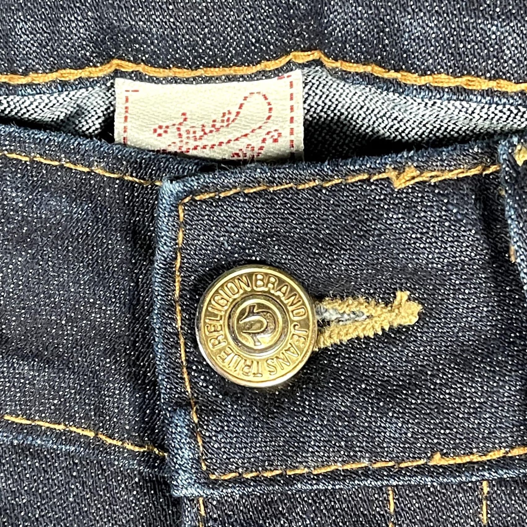 True Religion VINTAGE True Religion Jeans Womens 31 Dark Wash Bootcut Horseshoe Logo Stretch Made USA Size 24" / US 00 / IT 34 - 7 Thumbnail
