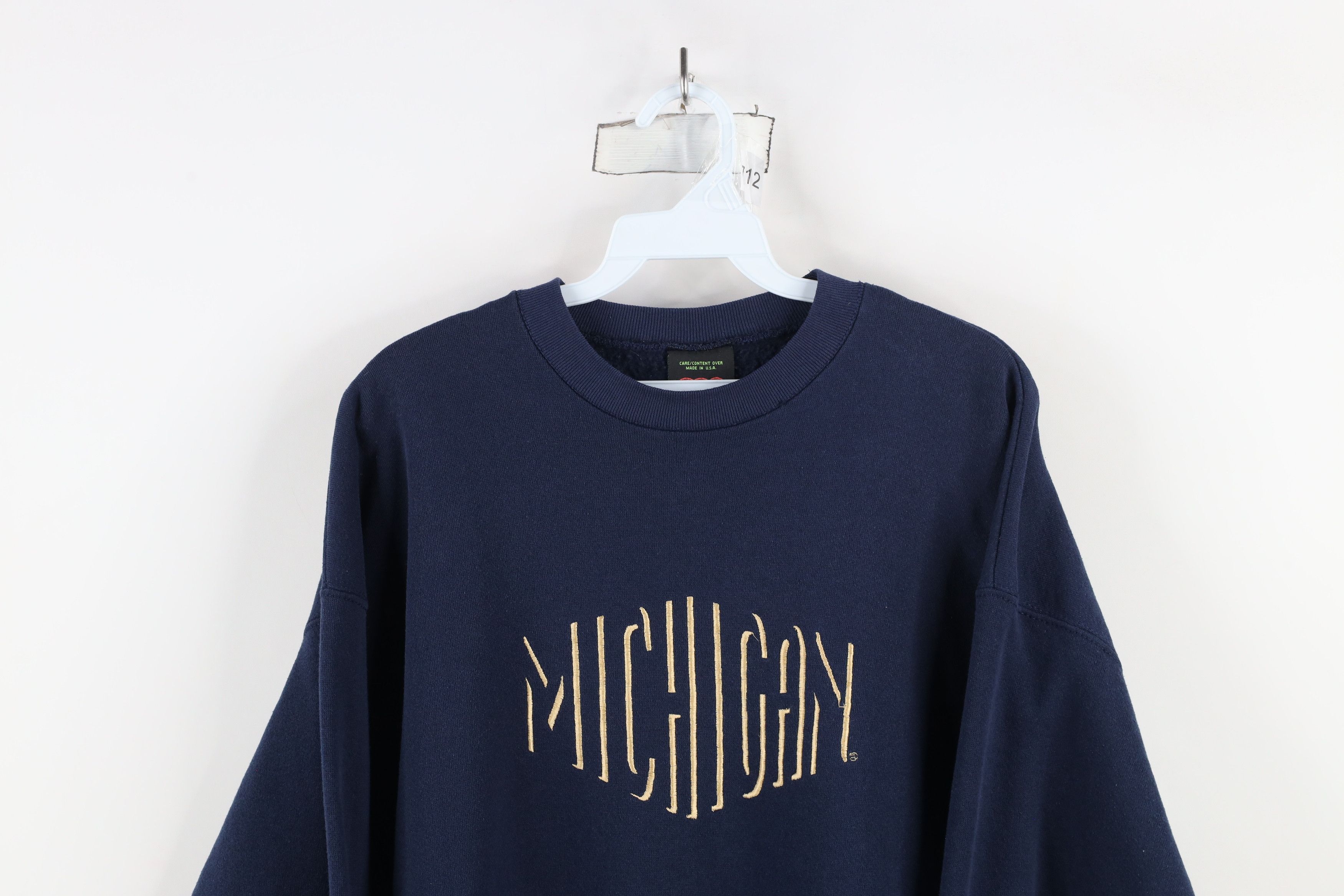 Vintage Vintage 90s University of Michigan Crewneck Sweatshirt USA Size US XL / EU 56 / 4 - 2 Thumbnail