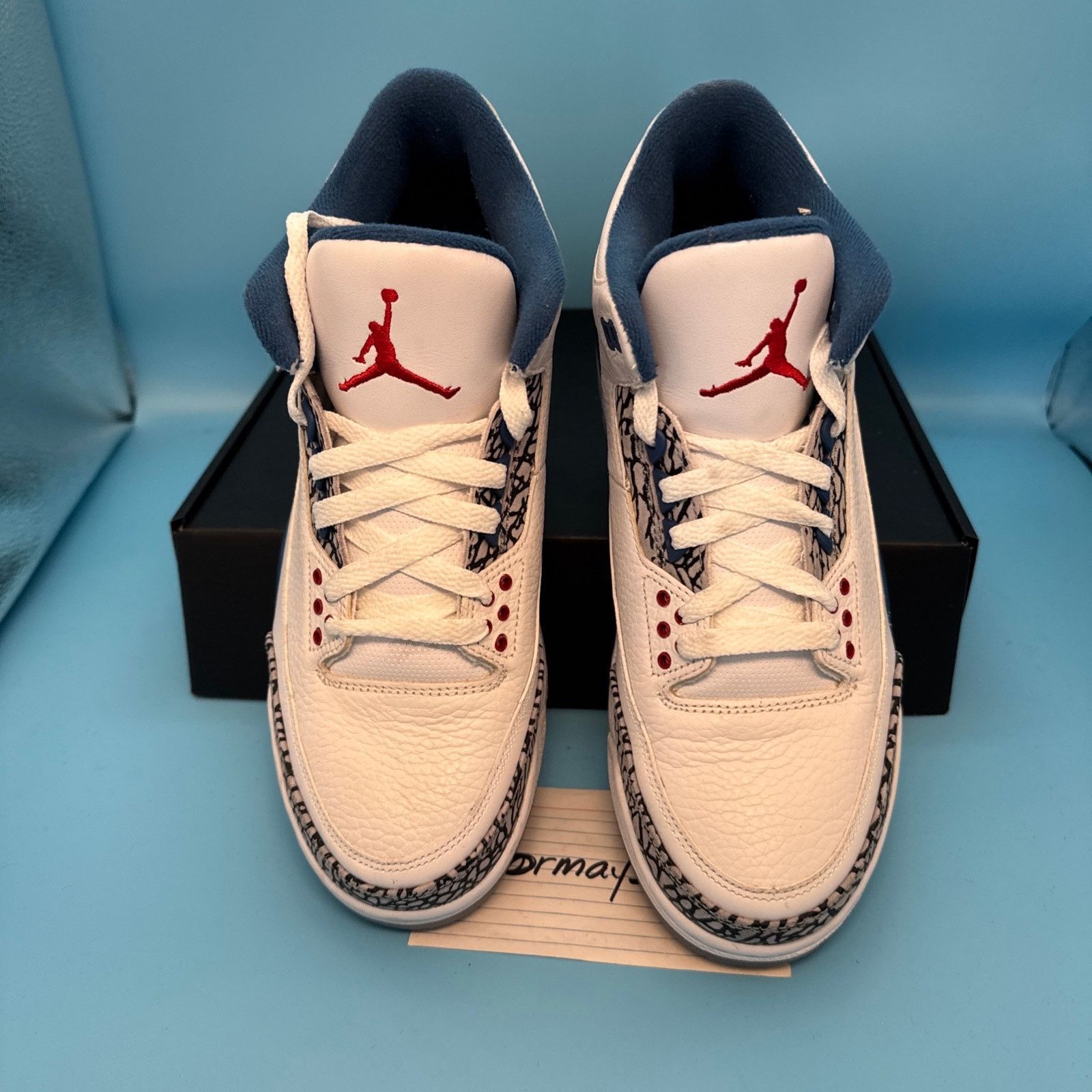 Jordan Brand × Nike Air Jordan Retro 3 "True Blue" 2009 m8.5 w10 Size US 8.5 / EU 41-42 - 6 Thumbnail