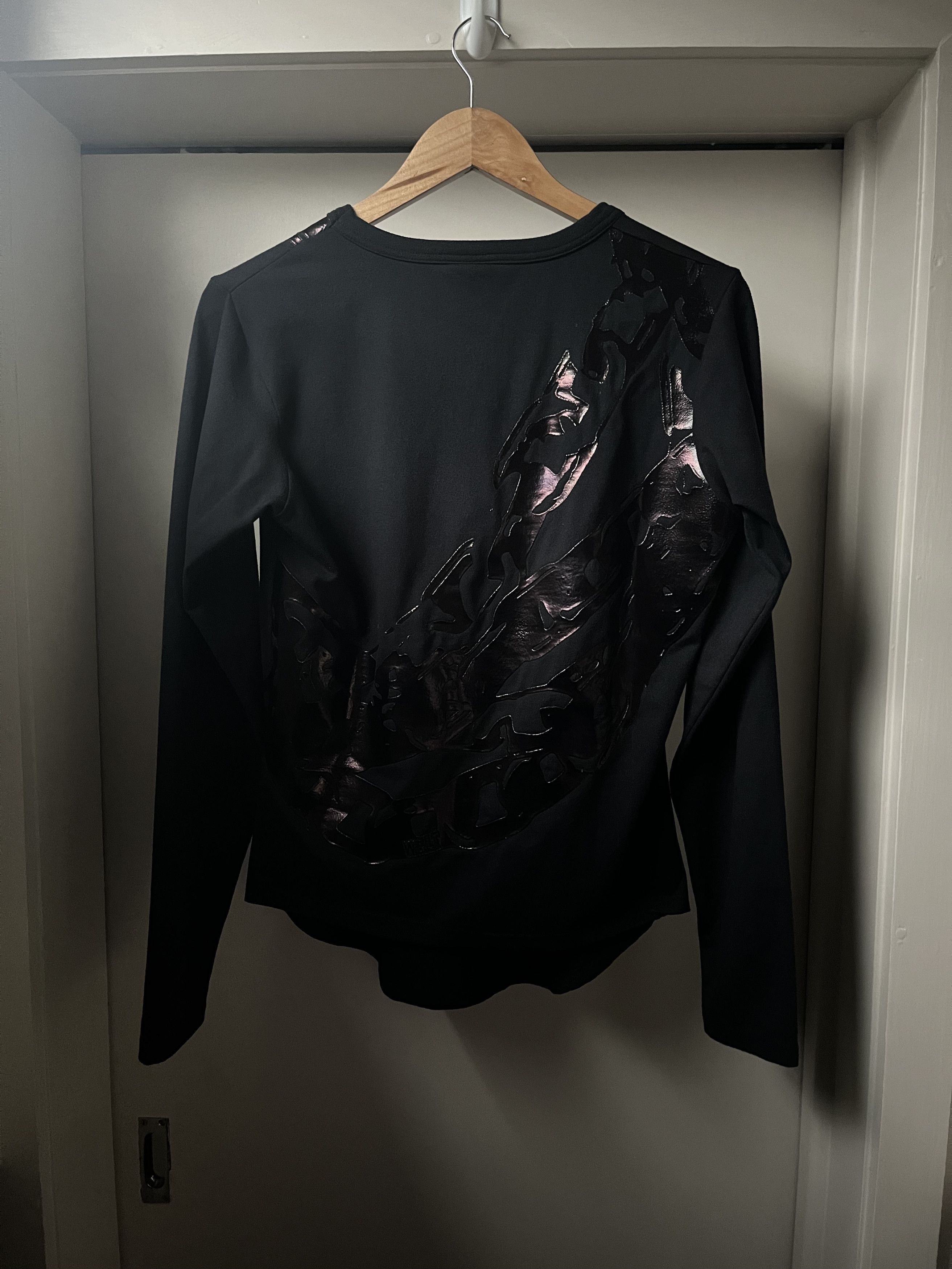 W&LT × Walter Van Beirendonck W&LT Black Long Sleeve Top (Futuristic Metal Chain Design) Size US M / EU 48-50 / 2 - 2 Thumbnail