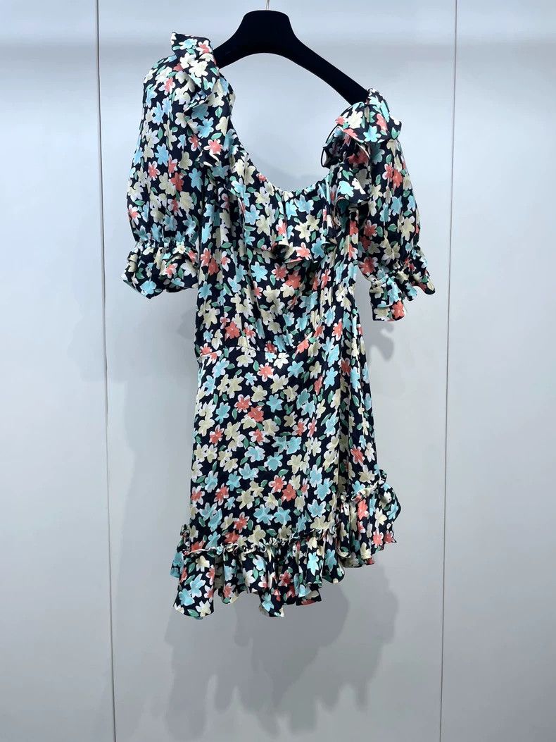 Saint Laurent Paris Saint Laurent Paris size 38 Flower diagonal shoulder dress Size M / US 6-8 / IT 42-44 - 2 Thumbnail