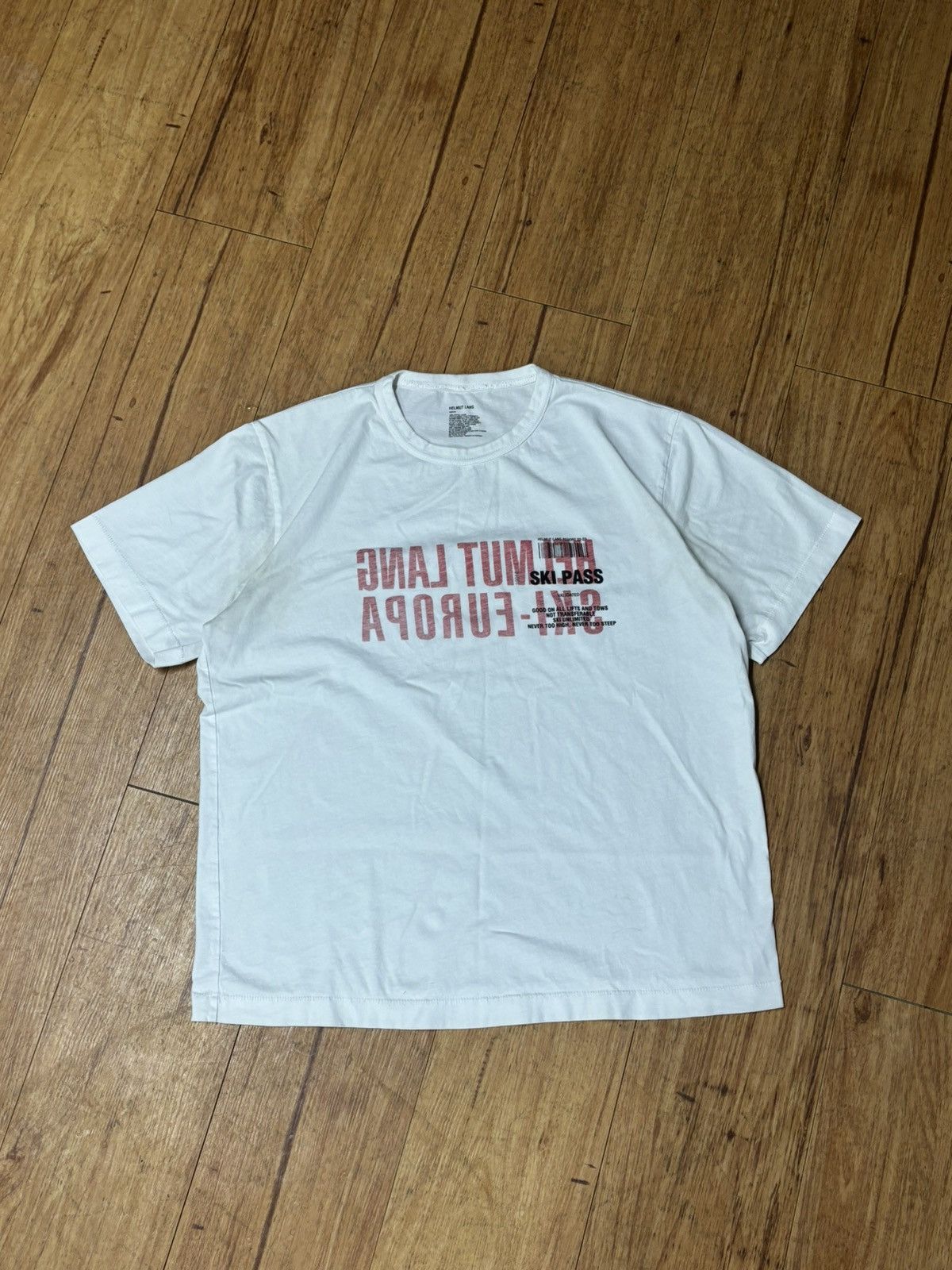 image of Helmut Lang Ski Pass Tee in White, Men's (Size Medium)