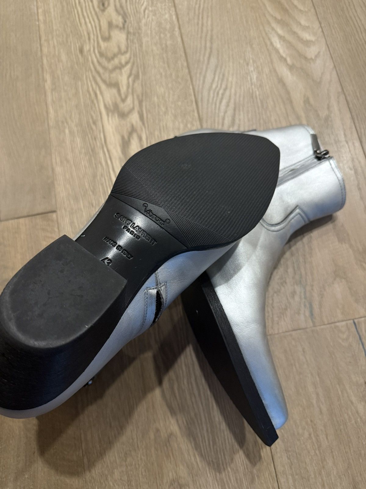Saint Laurent Paris FW19 Saint Laurent Silver Lukas Boots Size US 10.5 / EU 43-44 - 7 Thumbnail