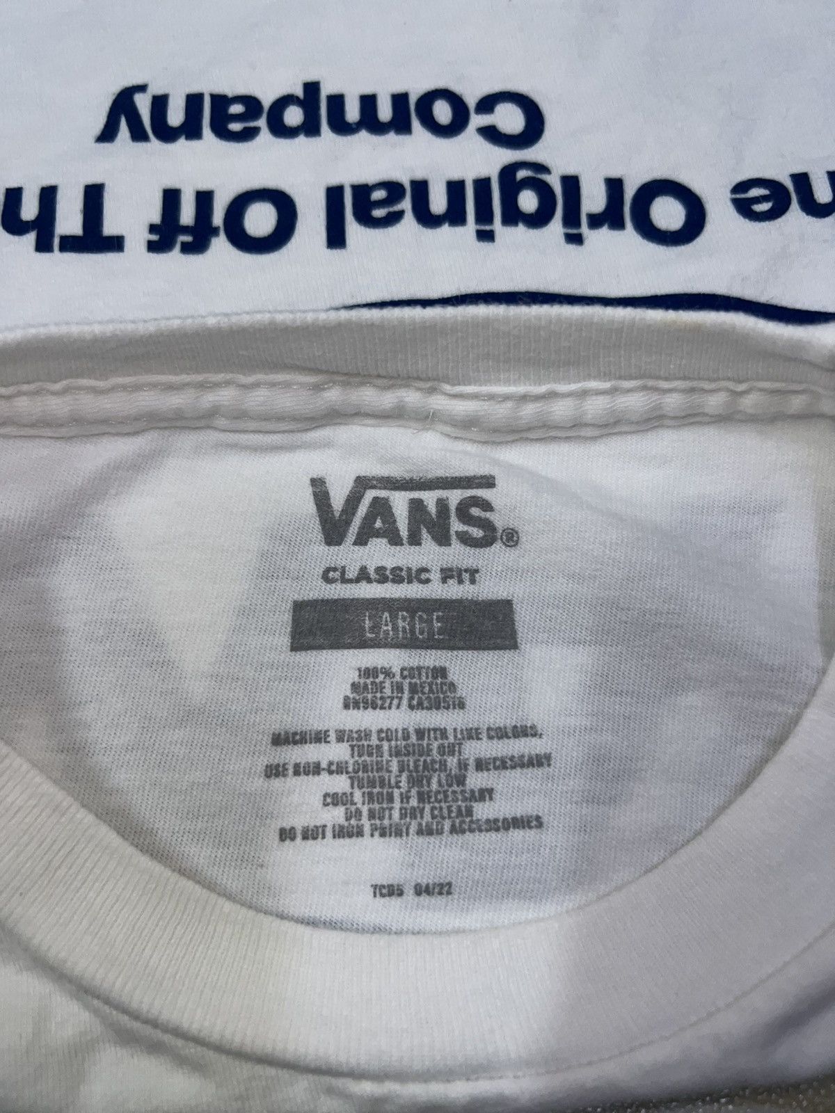 Vans Vans The Original Off The Wall Company White Tee Size US L / EU 52-54 / 3 - 5 Thumbnail