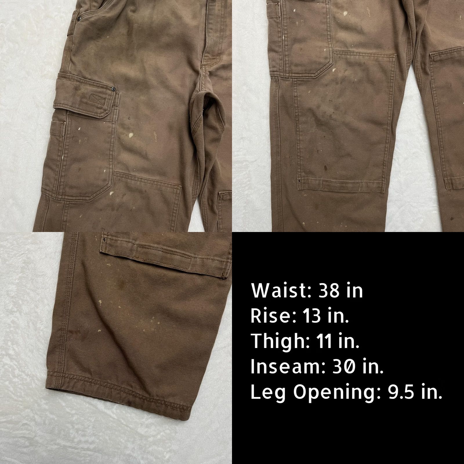 Vintage Duluth Trading Double Knee Pants Jeans Mens 38x30 Cargo Brown Cotton Workwear Size US 38 / EU 54 - 8 Thumbnail