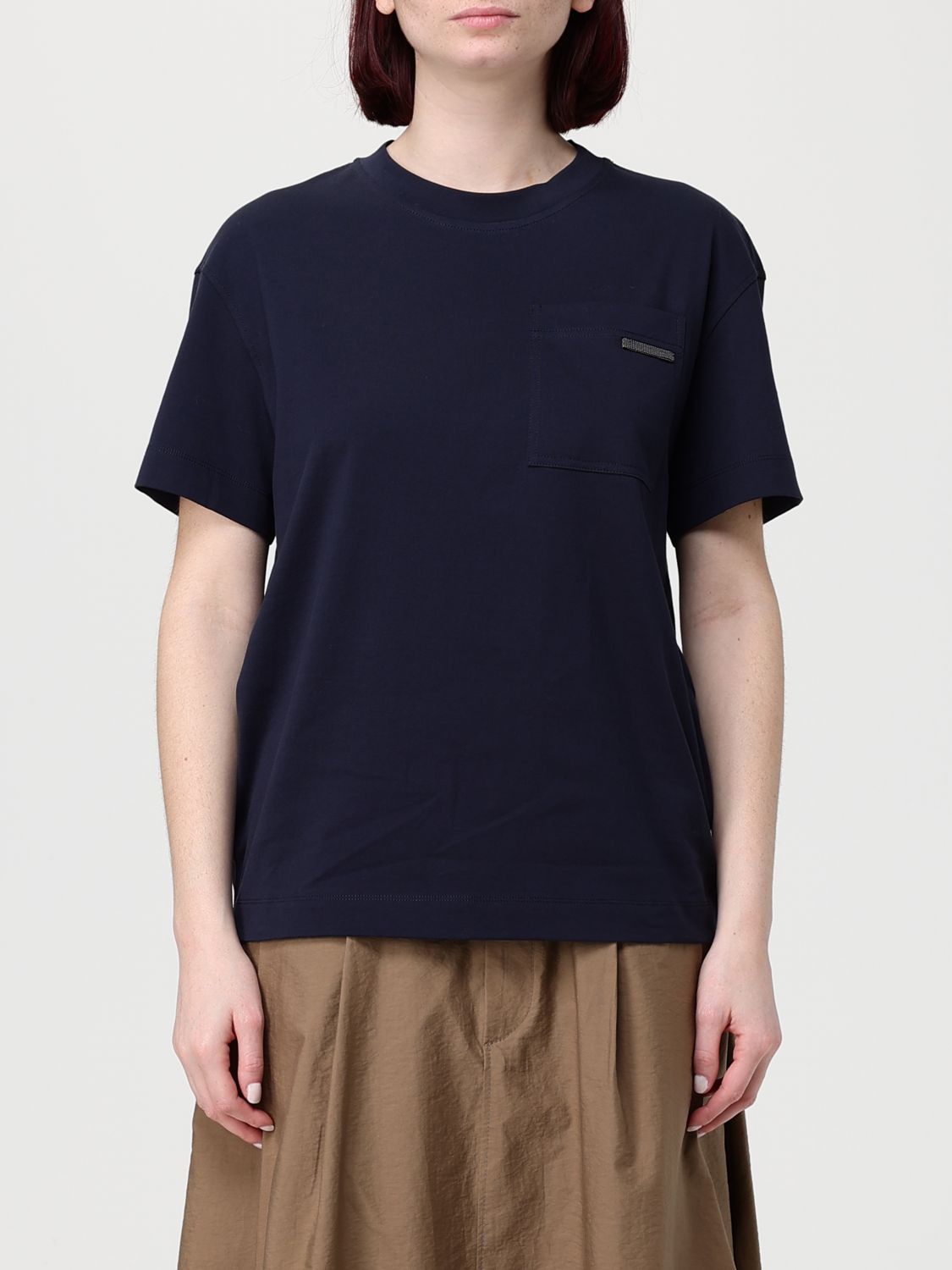 Brunello Cucinelli Brunello Cucinelli T-Shirt Woman Blue Size M / US 6-8 / IT 42-44 - 1 Thumbnail