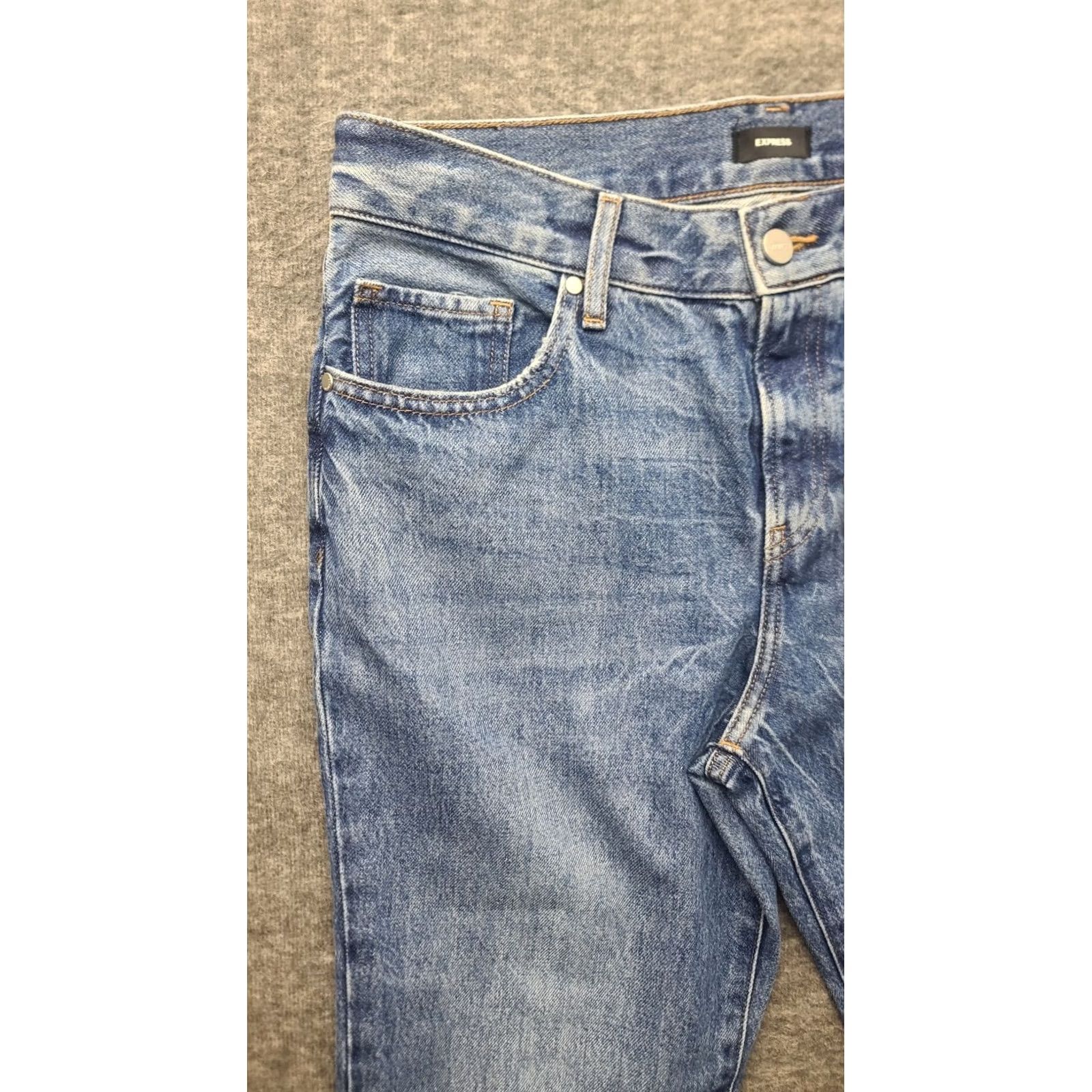 Express VINTAGE EXPRESS Jeans Womens 6x32 70S Flare Regular Fit Mid Rise Festival Distressed Size 28" / US 6 / IT 42 - 7 Thumbnail