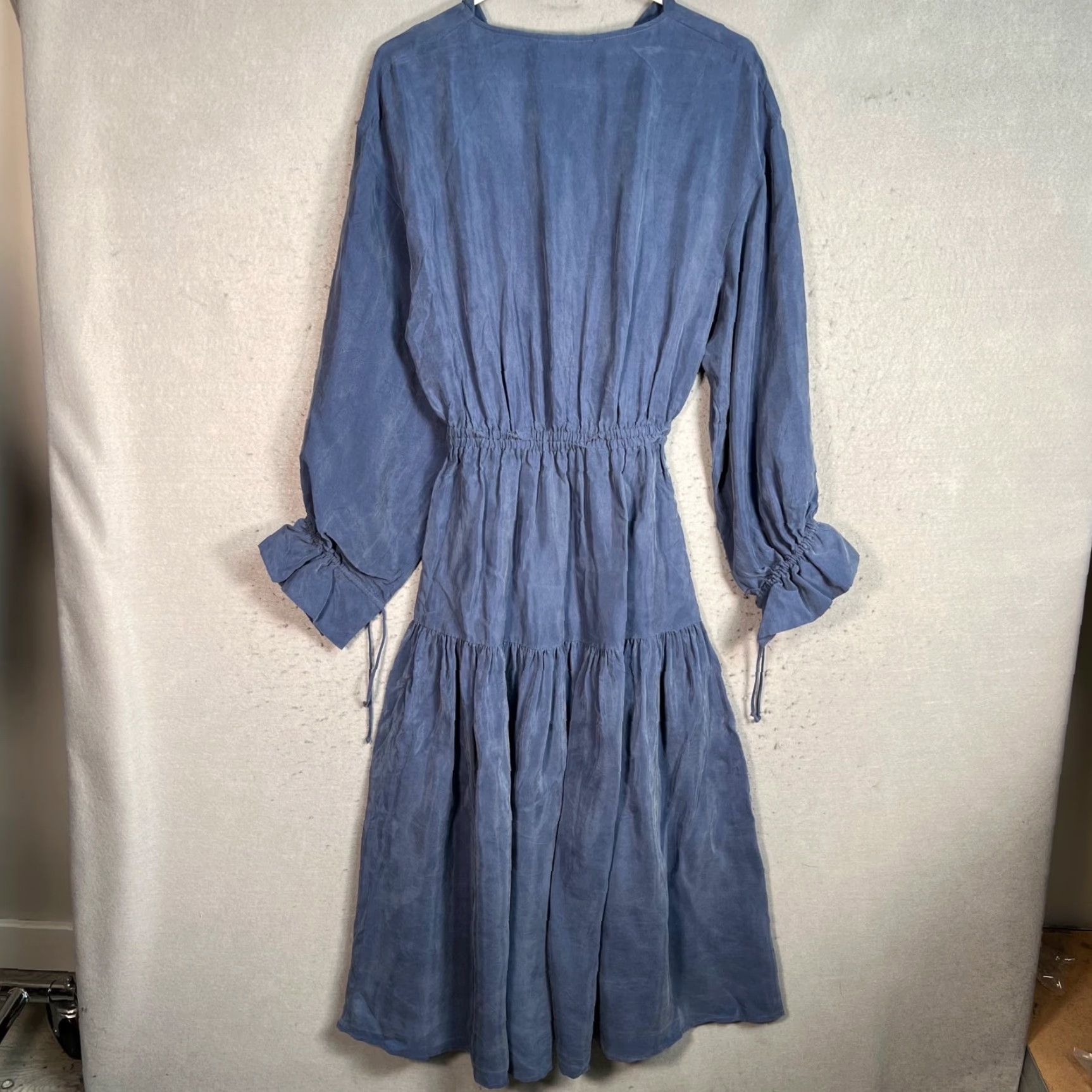 Shaina Mote Shaina Mote Womens Dress XS Blue Cupro Wrap Midi NEW Size XS / US 0-2 / IT 36-38 - 2 Thumbnail