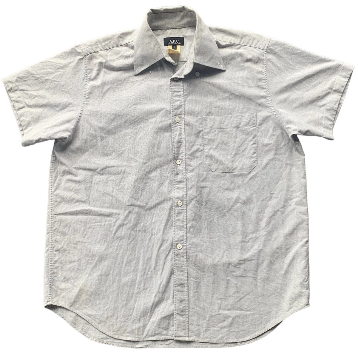 image of A P C x Vintage Button Up Shirt in Grey, Men's (Size XL)