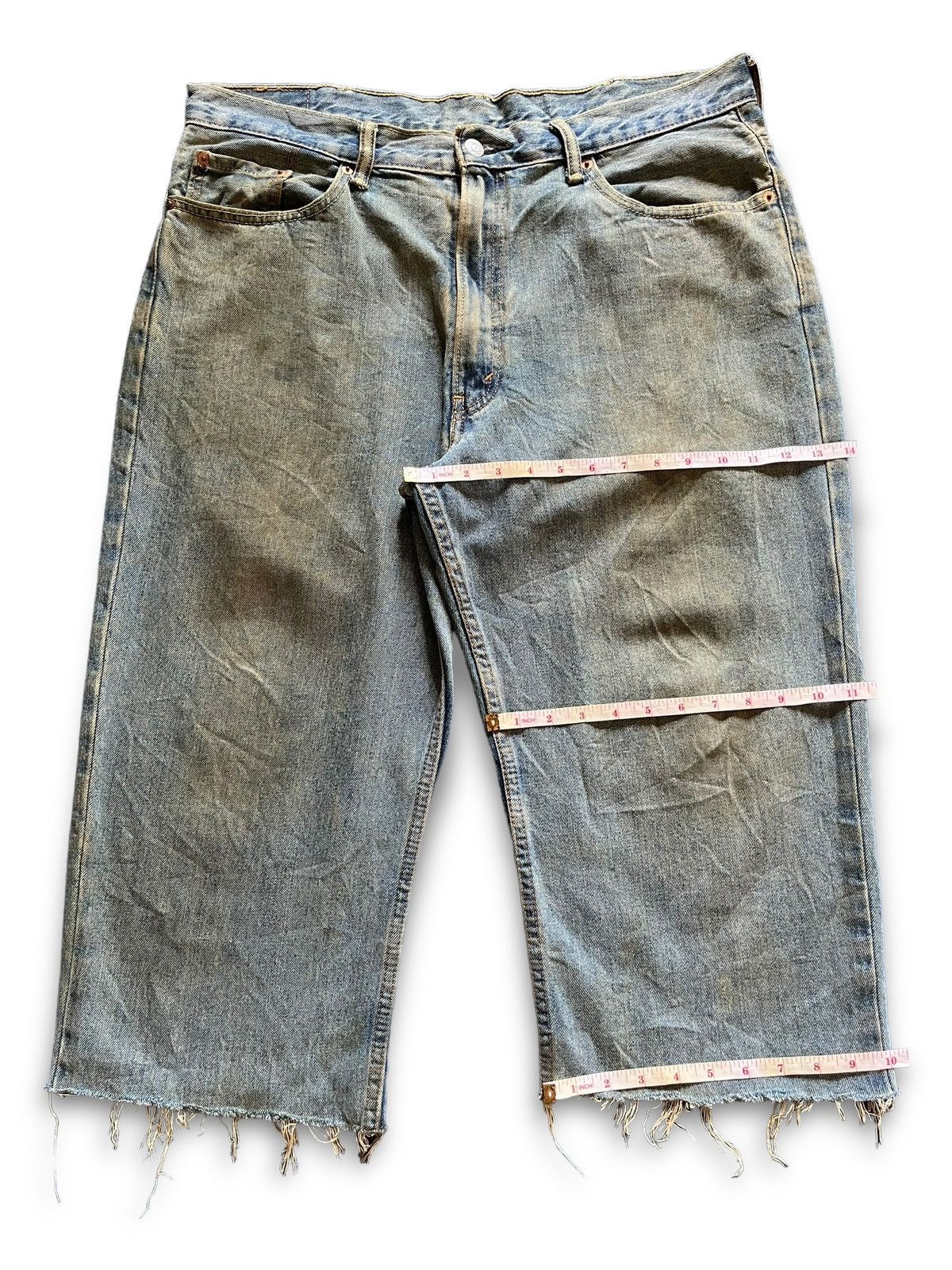 Levi's Vintage Levis 550 Mud Wash Distress Baggy Jean Shorts Jorts Size US 38 / EU 54 - 10 Thumbnail
