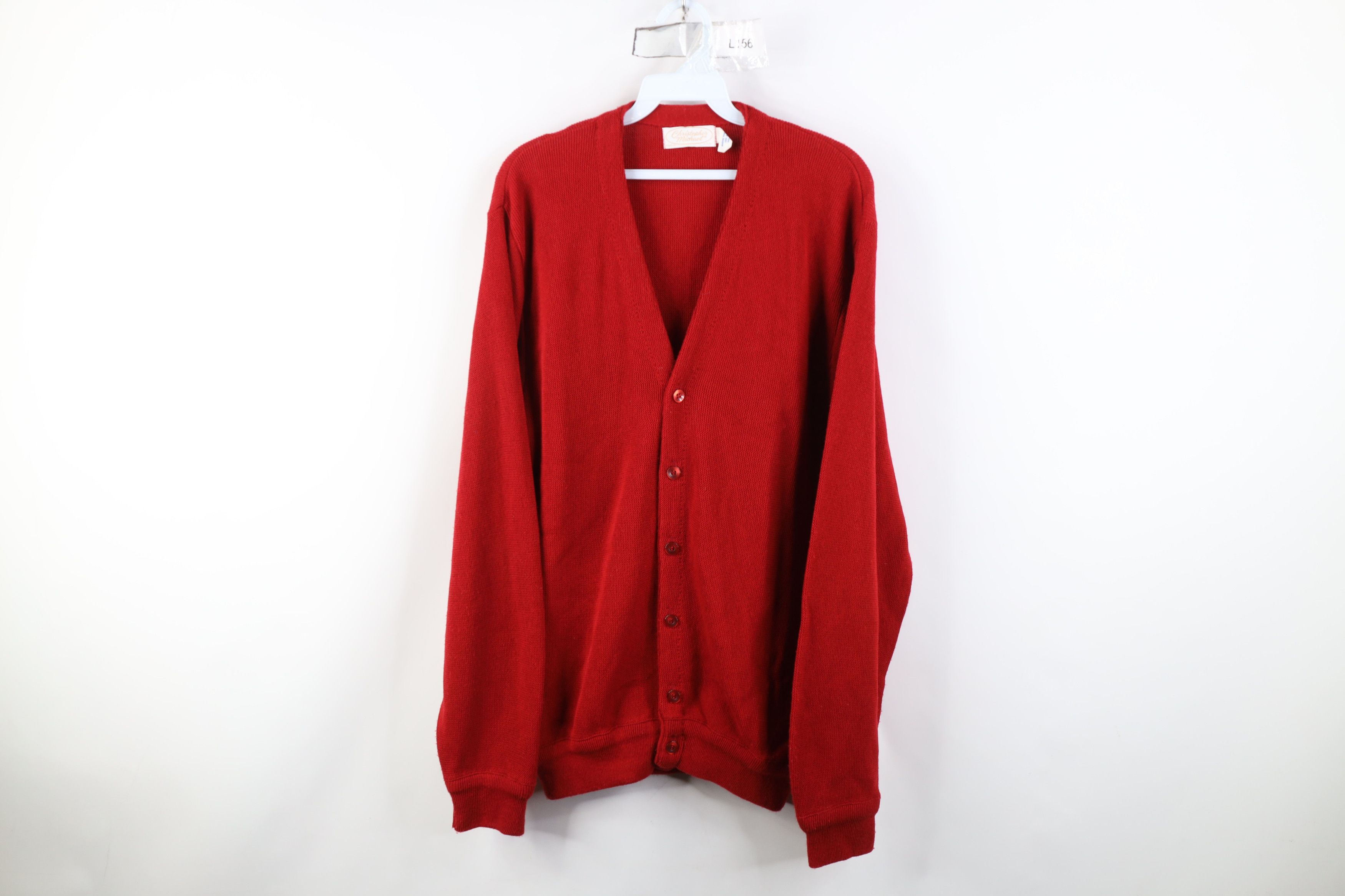 Vintage Vintage 70s Streetwear Kurt Cobain Cardigan Sweater Red USA Size US XL / EU 56 / 4 - 1 Thumbnail