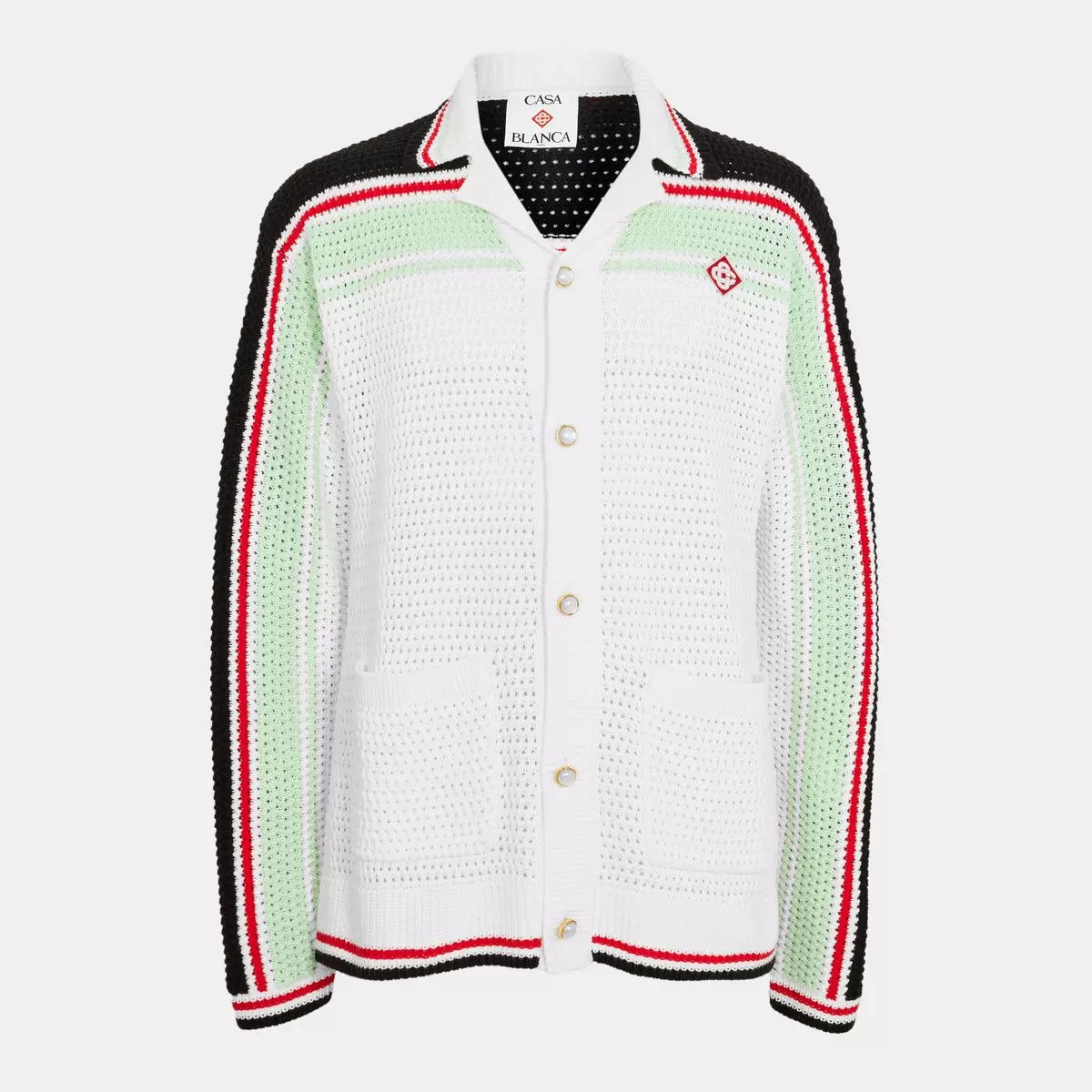 Casablanca o1g2r1mq0426 Tennis Crochet Shacket Shirt in Multicolor Size US M / EU 48-50 / 2 - 1 Thumbnail