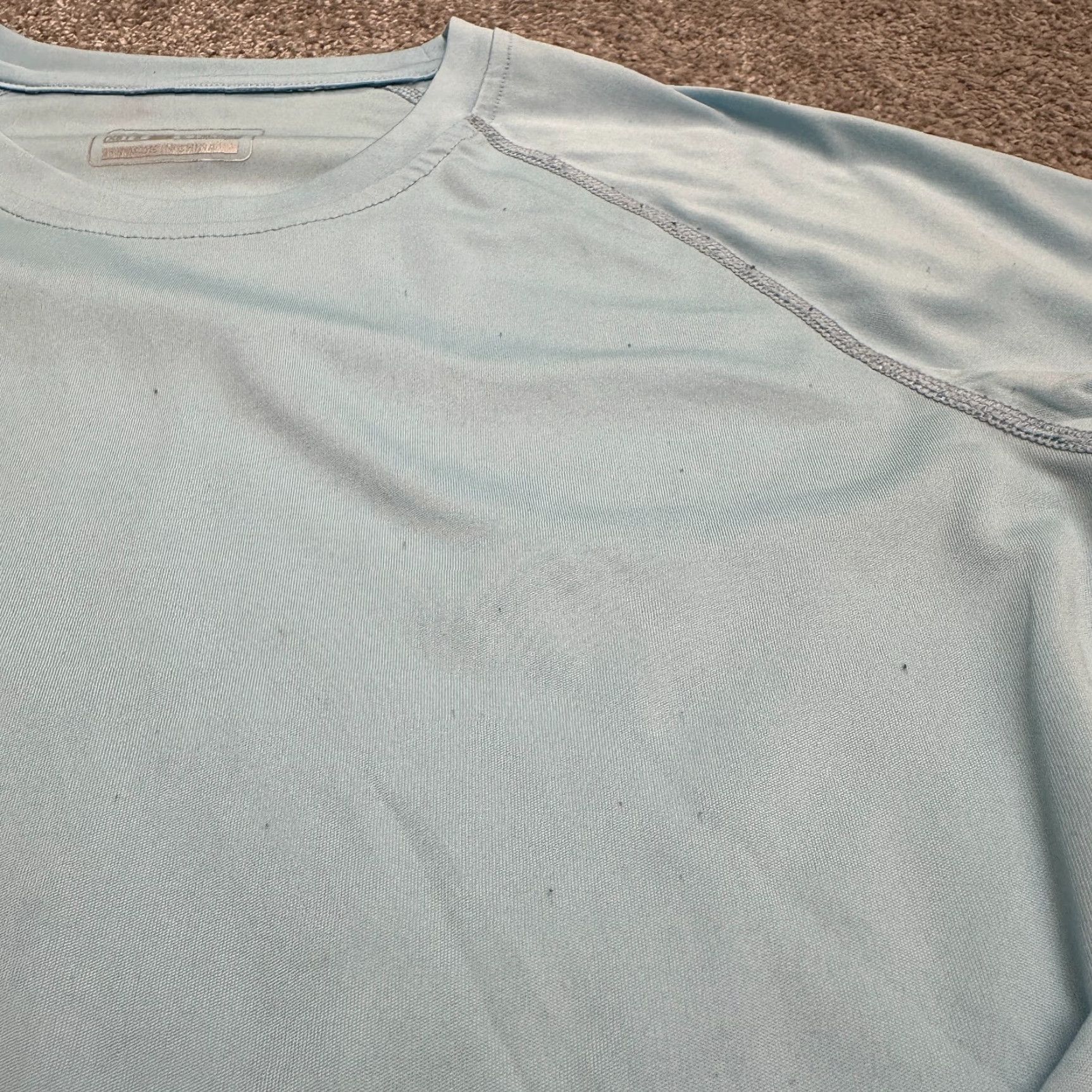 Vintage Ksmien Activewear Women's Long Sleeve Top M Pastel Blue Crew Neck with Thumbholes for Running, Yoga, Gym Size M / US 6-8 / IT 42-44 - 5 Thumbnail