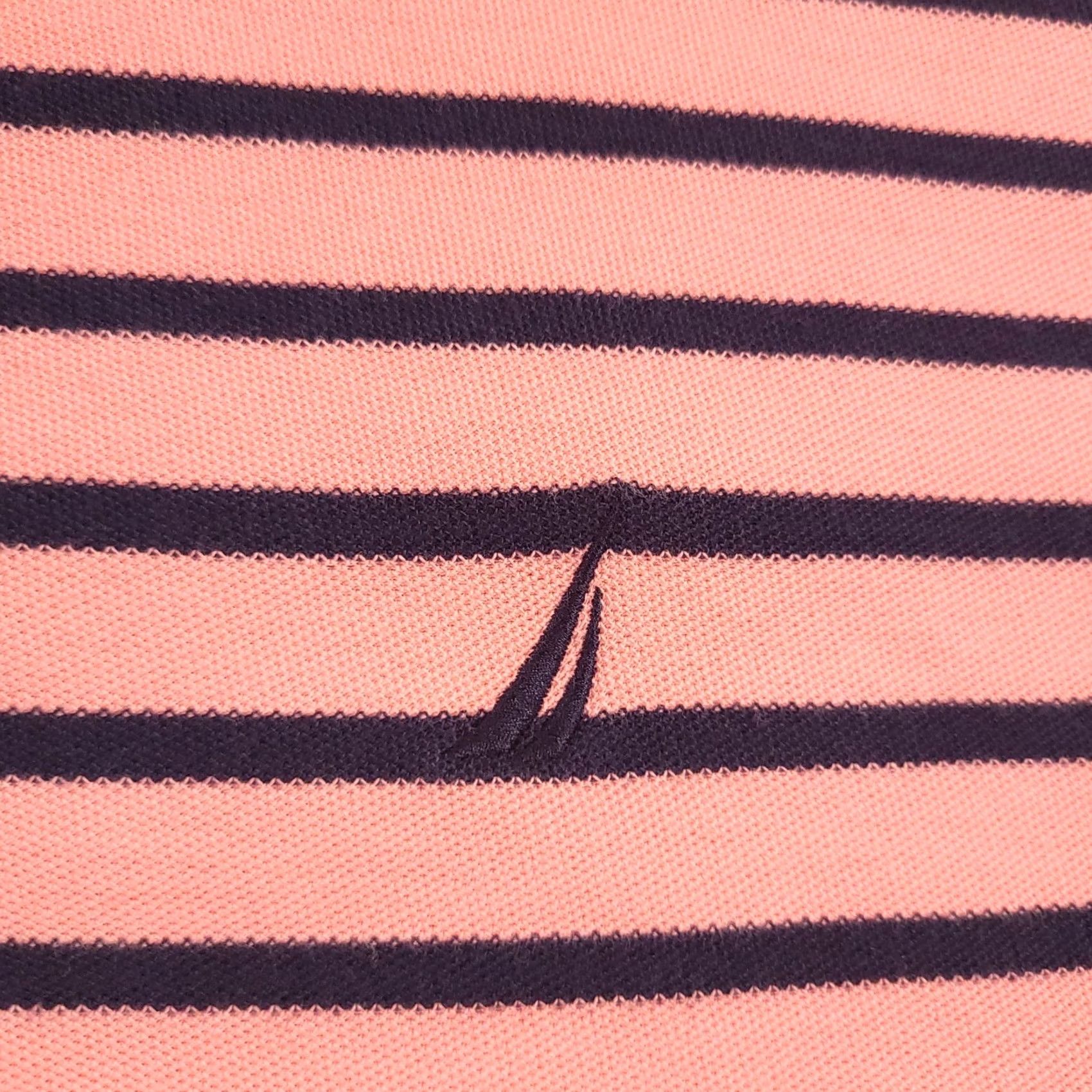 Nautica Nautica Polo Shirt Mens Large Pink Navy Striped Short Sleeve Deck Performance Shirt Size US L / EU 52-54 / 3 - 4 Thumbnail