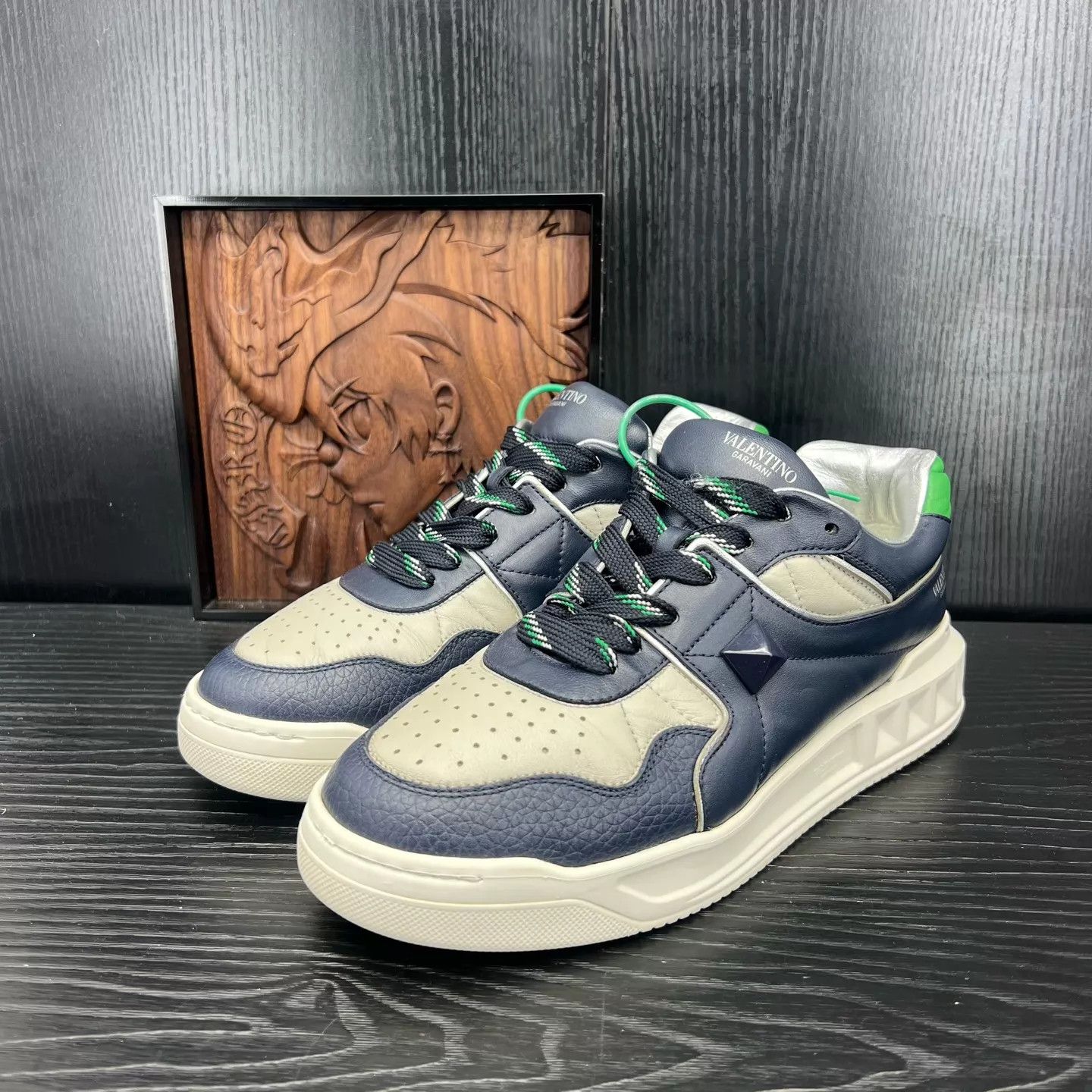 Valentino Valentino One Stud Blue White Green 41 Near Mint Size US 8 / EU 41 - 1 Thumbnail