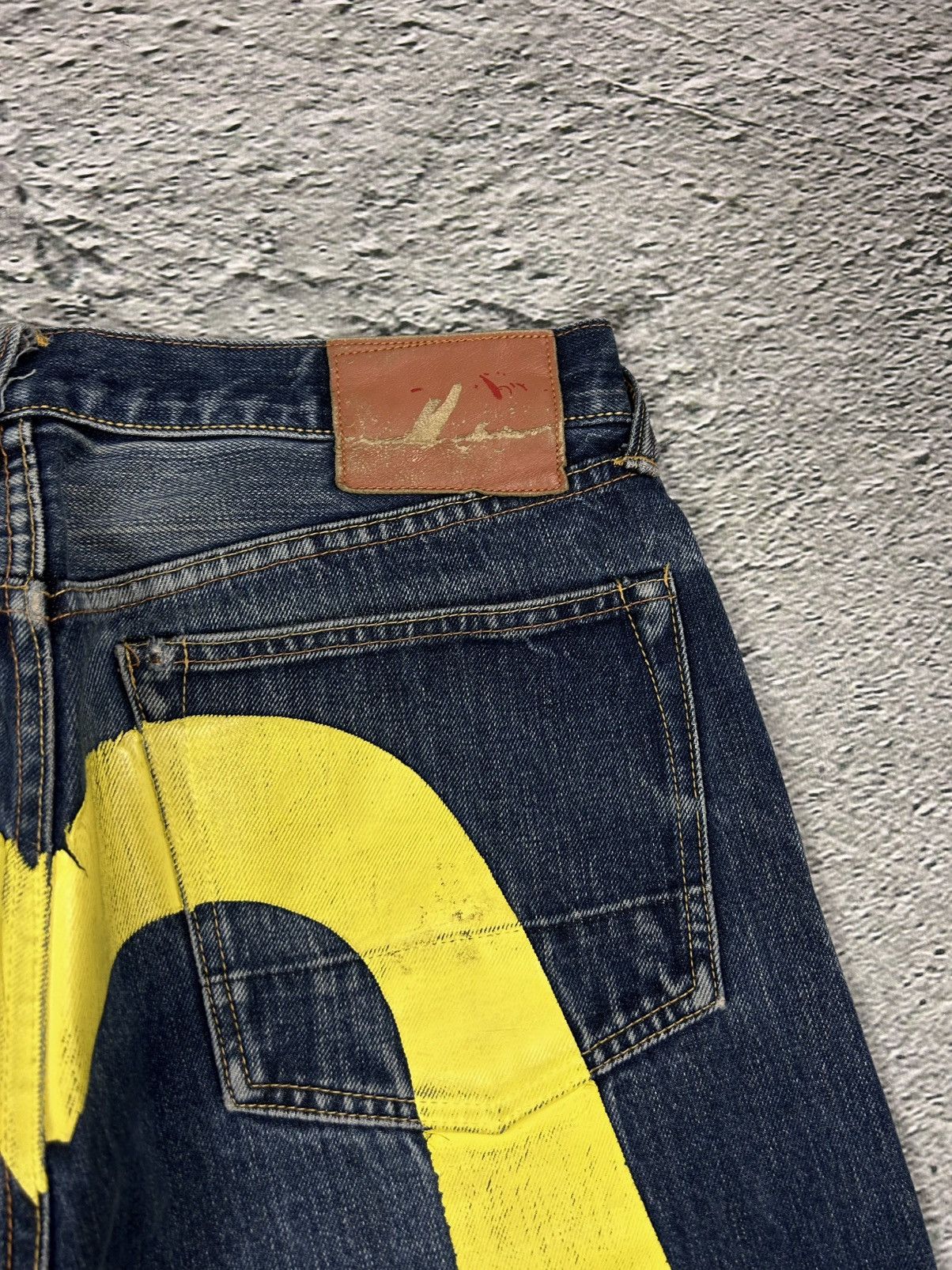 Evisu Evisu jeans daicock big logo yellow selvedge denim Size US 33 - 2 Thumbnail