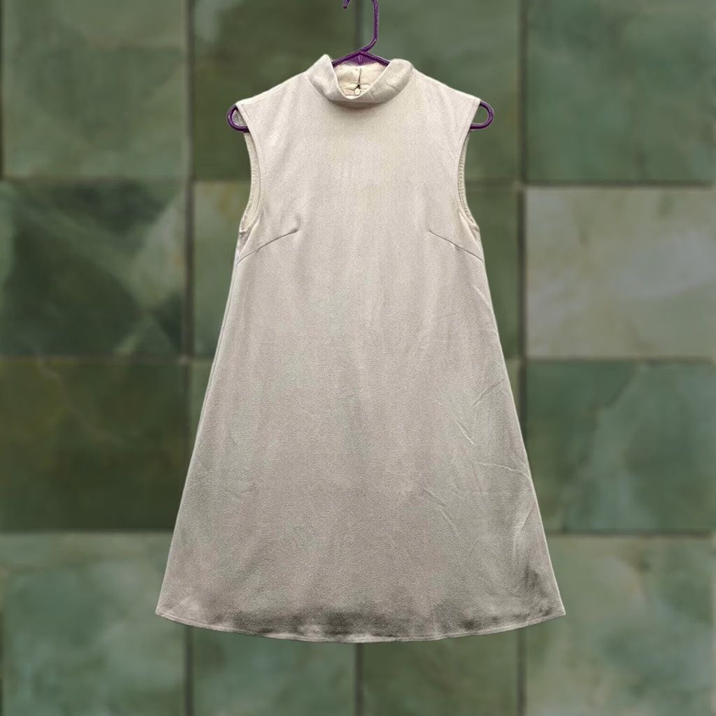 Vintage Free People Lenni Shift Dress Womens Small S Anthropologie Faux Suede Cream Size S / US 4 / IT 40 - 1 Thumbnail