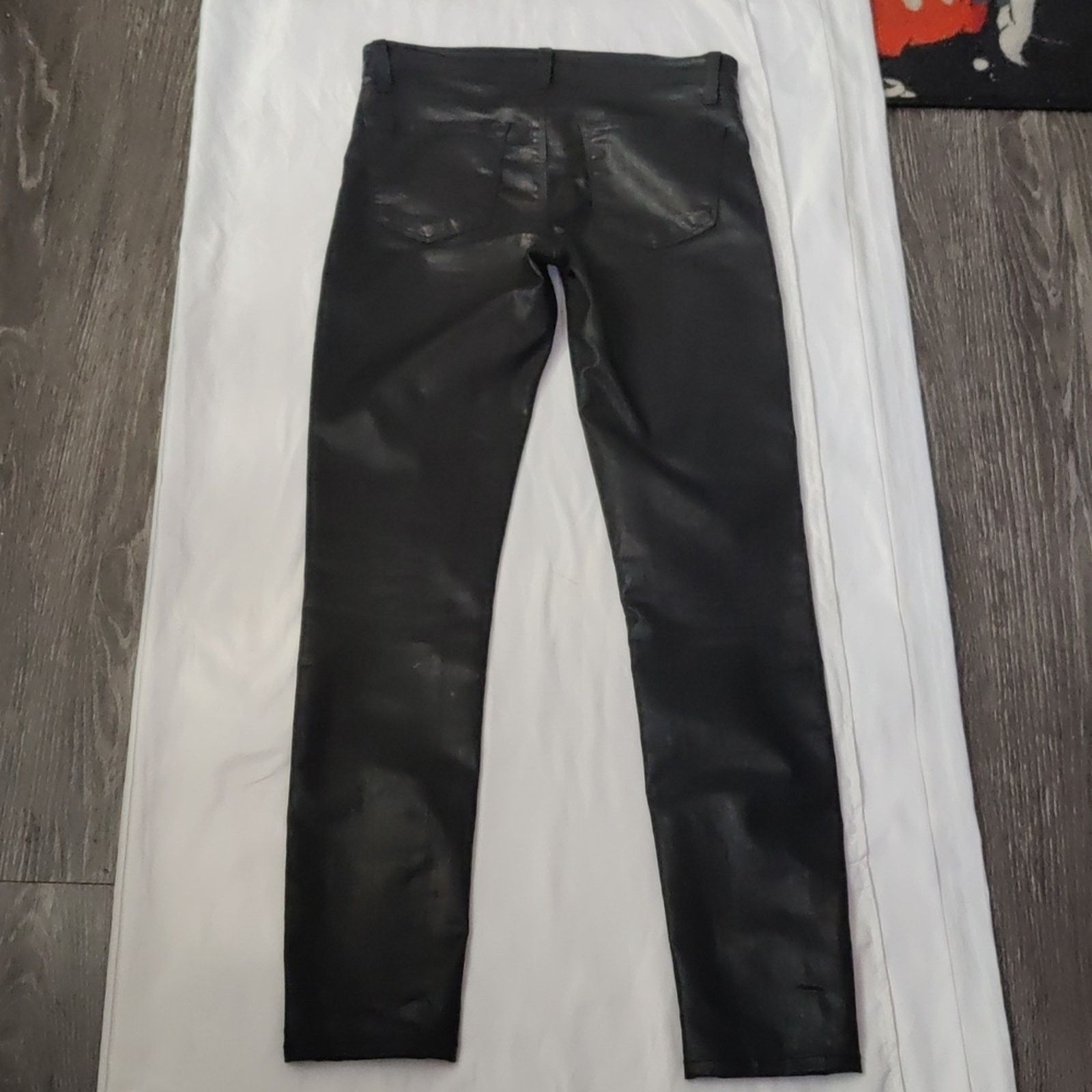 J Brand J Brand Women's Black Lacquered Super Skinny Jeans 26 Rocker Size 26" / US 2 / IT 38 - 4 Thumbnail