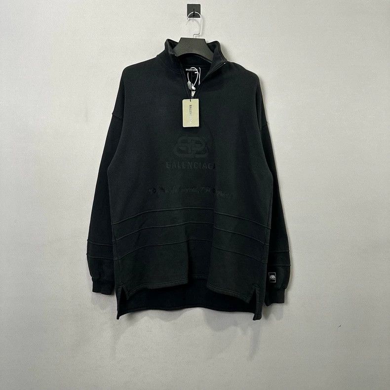 Balenciaga Balenciaga Black lock embroidered logo half zip long sleeve Size US M / EU 48-50 / 2 - 1 Thumbnail