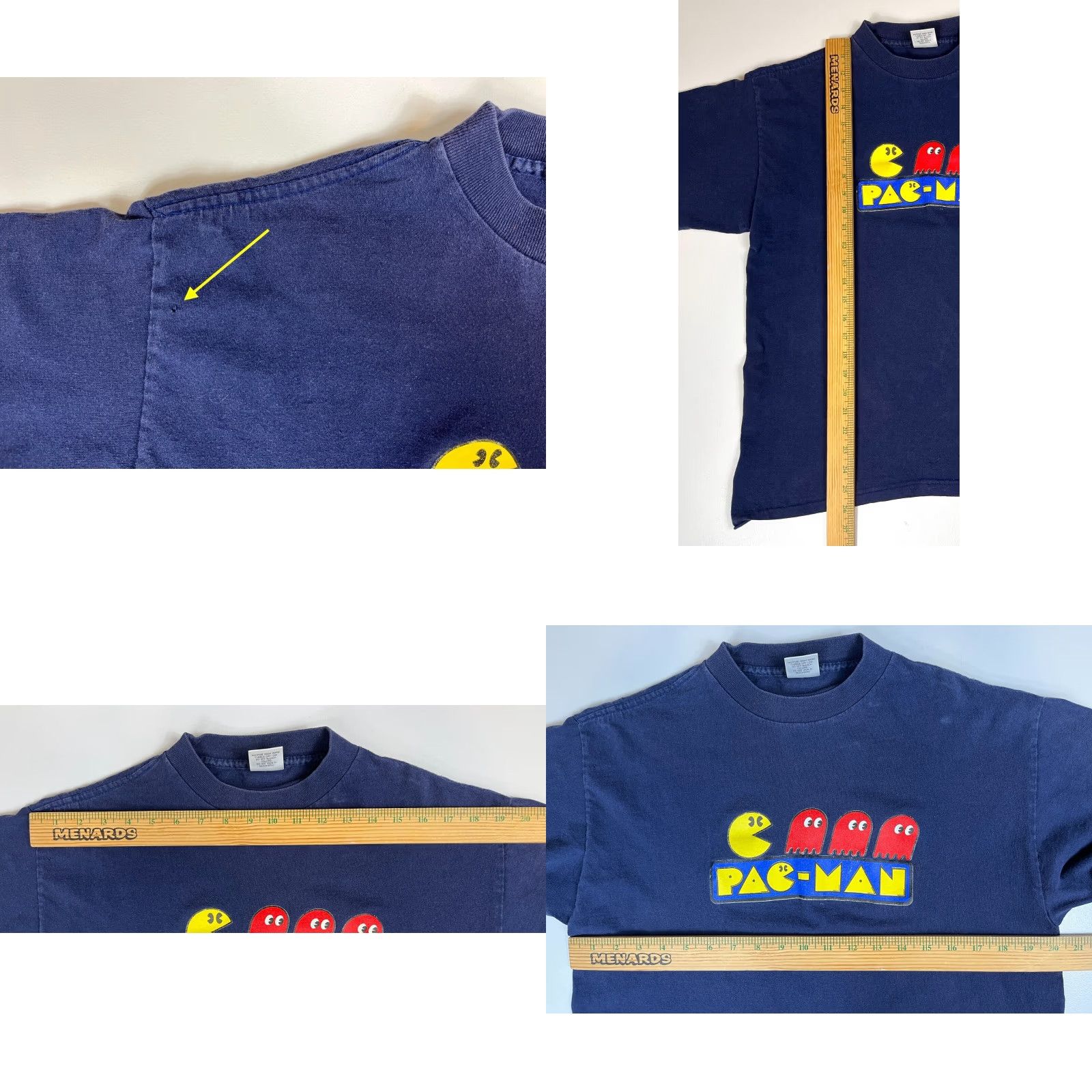 Vintage VINTAGE Murina Men's 90s Pac-Man T-Shirt Navy Size L Crew Neck Short Sleeve Cotton Made in USA Graphic Print Size US L / EU 52-54 / 3 - 8 Thumbnail