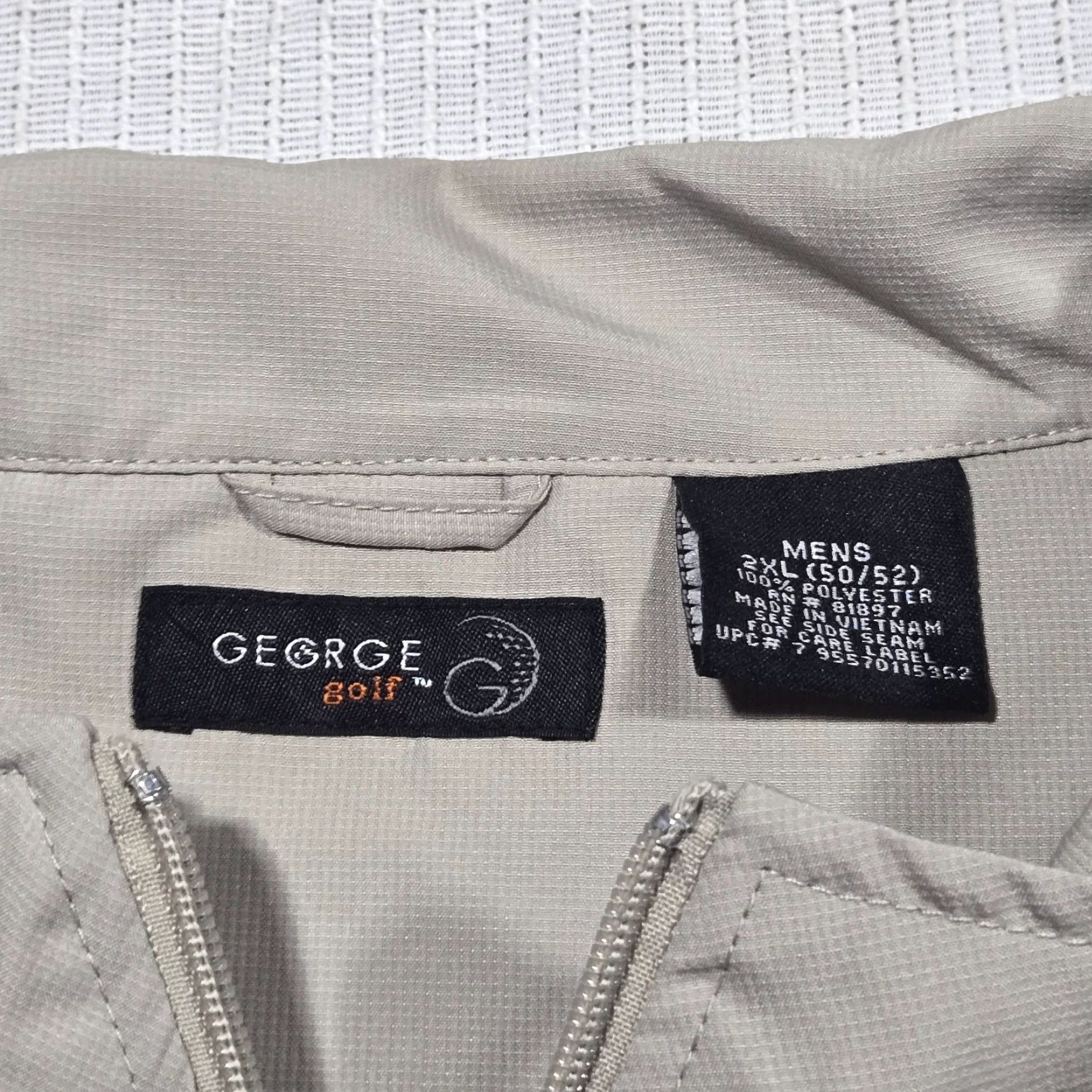 George George Golf Jacket Men's 2XL Tan Pullover Detachable Sleeves Windbreaker 1/4 Zip Size US XXL / EU 58 / 5 - 3 Thumbnail