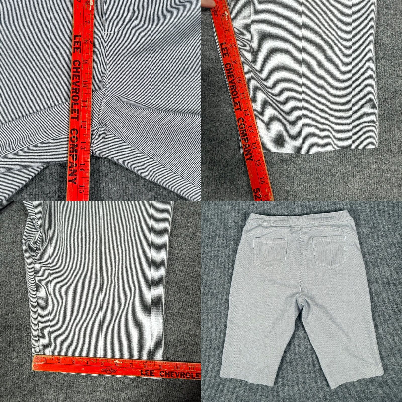 Vintage Christopher Banks Blue Pinstripe High Rise Capri Pants Size 36" / US 14 / IT 50 - 8 Thumbnail