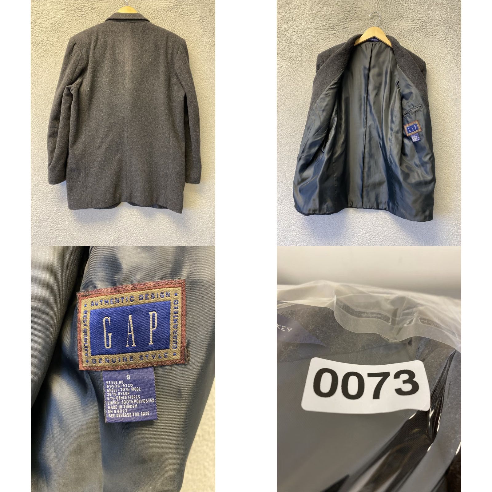 Gap GAP Peacoat Blazer Wool Blend Jacket Men’s Small Gray Coat Wool Blend Peacoat Blazer Size 36R - 8 Thumbnail